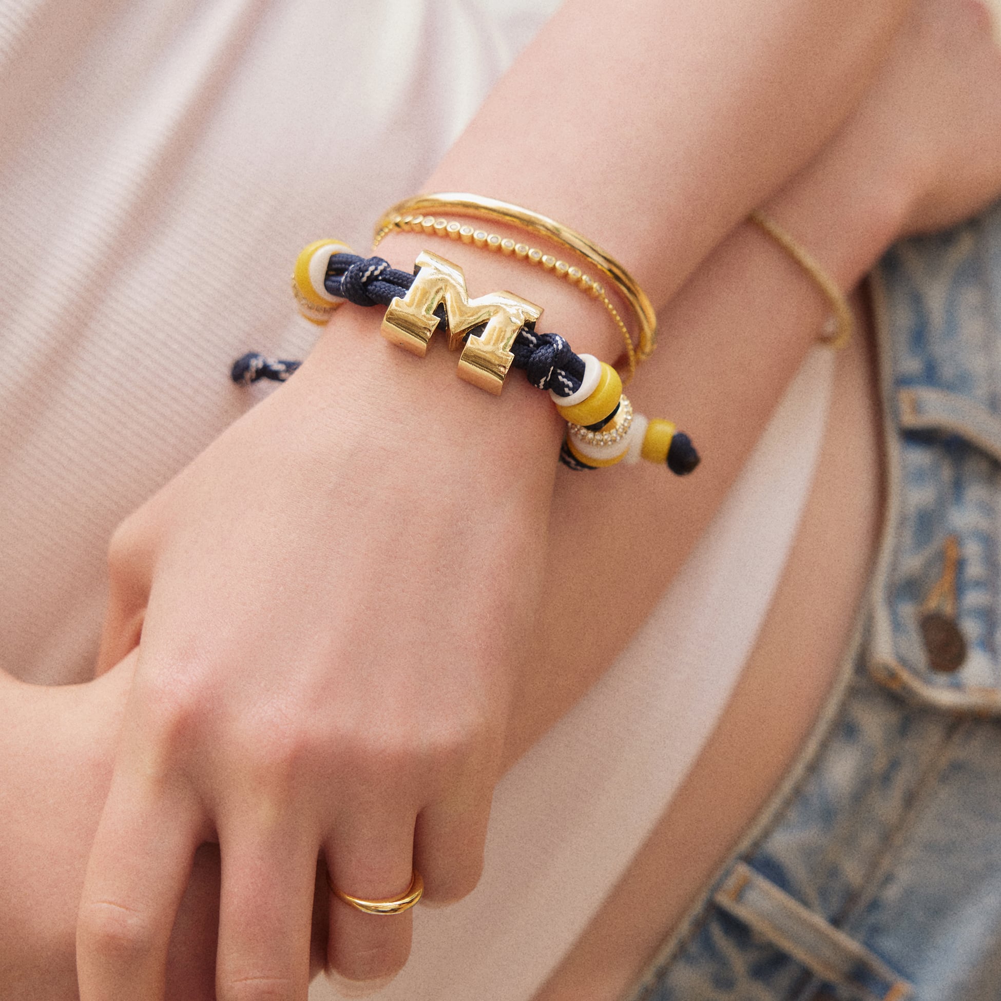 BaubleBar Michigan Wolverines Paracord Beaded Bracelet