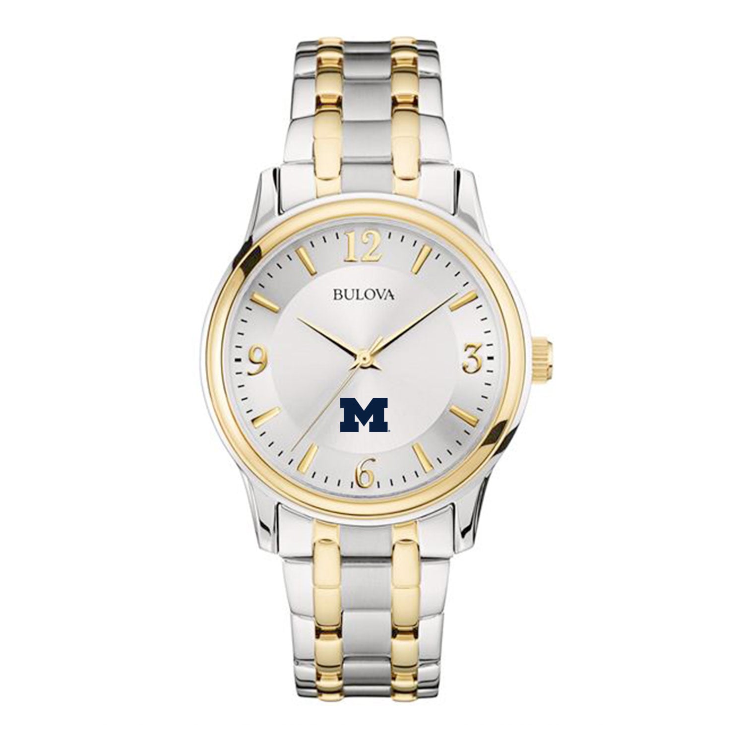 Bulova Silver/Gold Michigan Wolverines Classic Two-Tone Round Watch