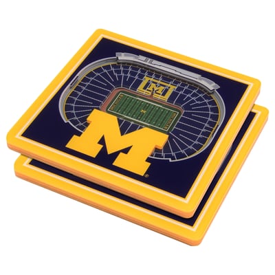 Michigan Wolverines Fanpoint 3D StadiumView Coasters