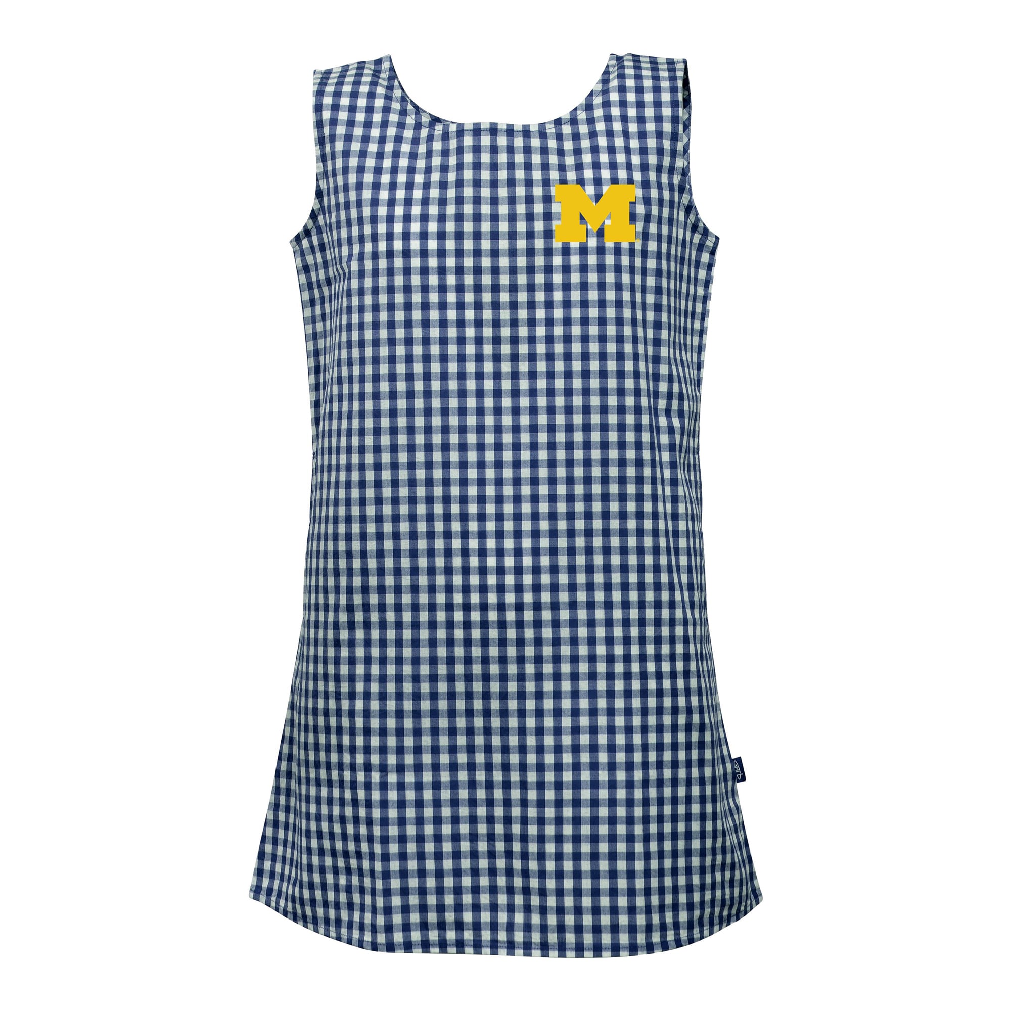 Girls Toddler Garb  Navy Michigan Wolverines Woven Gingham Dress