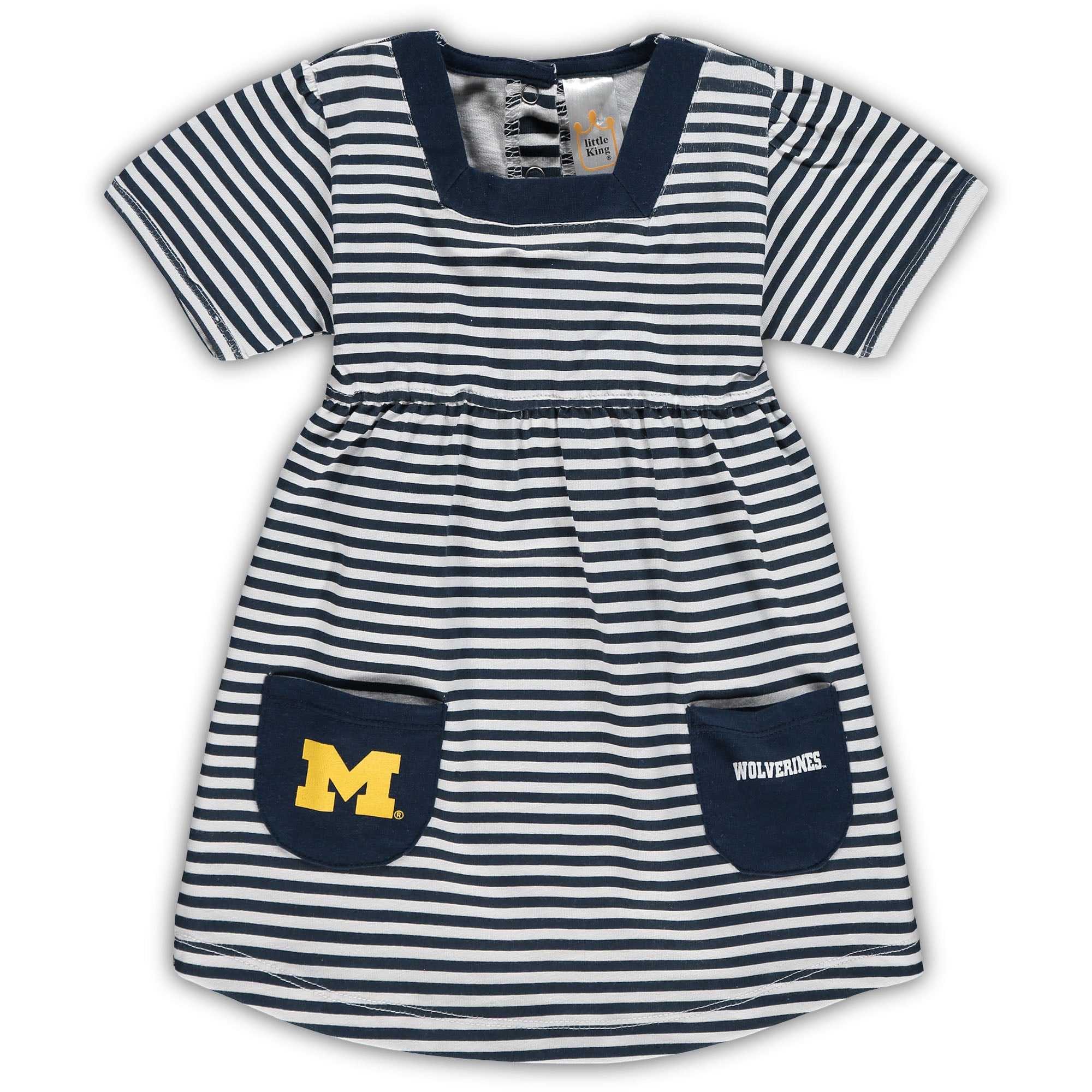 Robe rayée bleu marine Michigan Wolverines pour petites filles