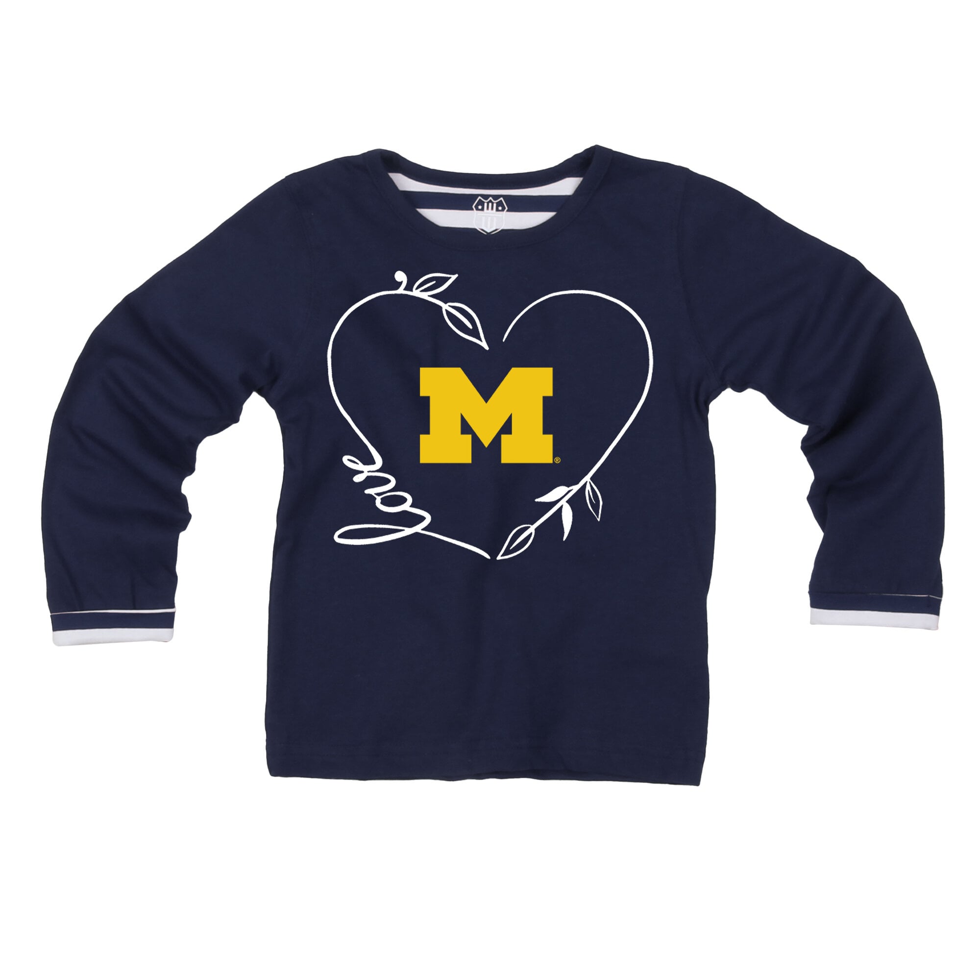 Ensemble 2 pièces pour petites filles Wes & Willy, haut à manches longues et pantalon, motif Michigan Wolverines, bleu marine