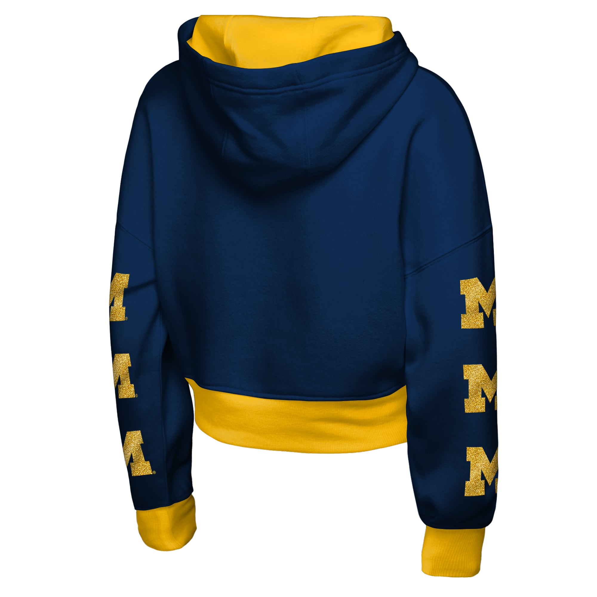 Girls Youth Outerstuff Navy Michigan Wolverines Fair Catch Poly Fleece Hoodie