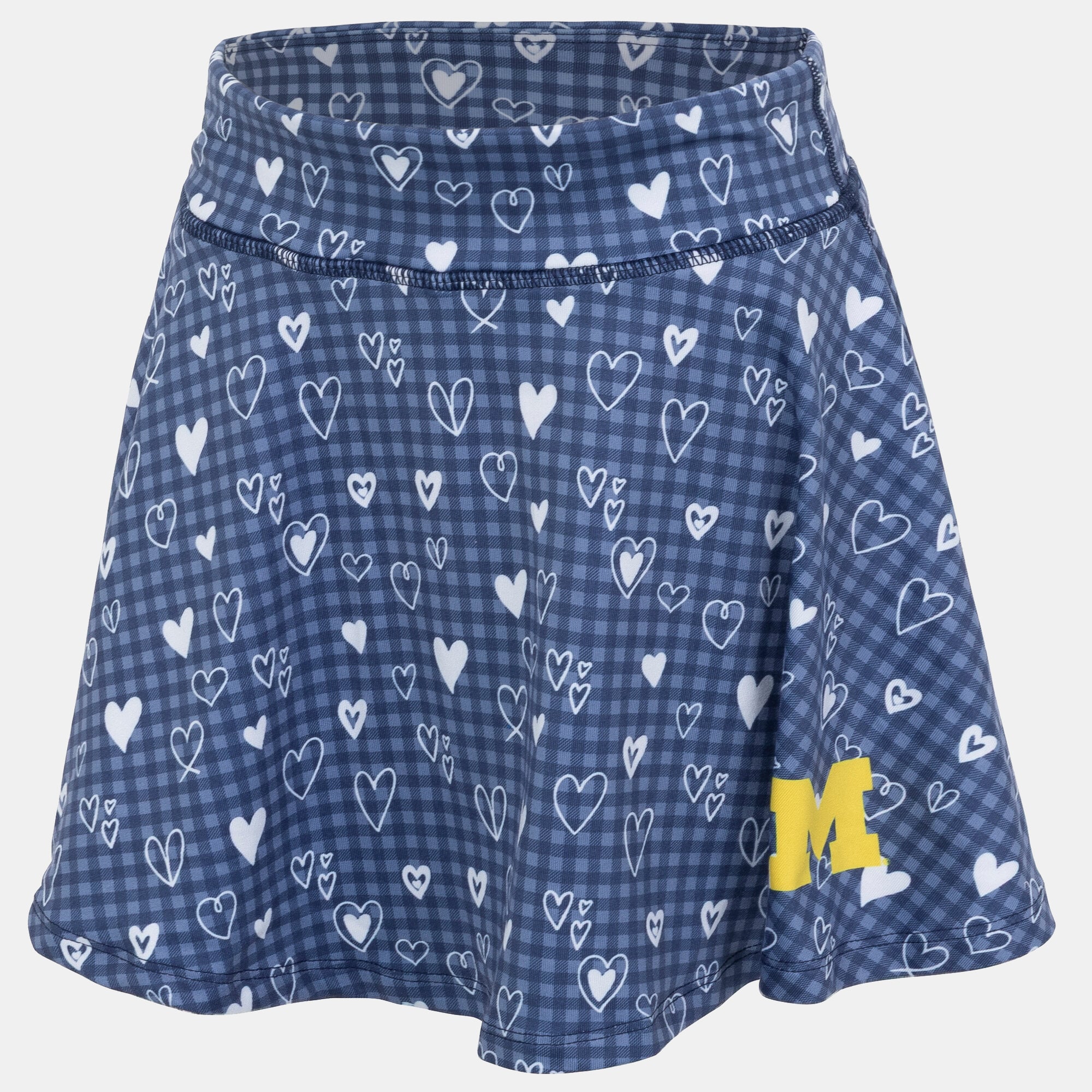 Girls Youth ZooZatz Navy Michigan Wolverines Heart Flowy Skort