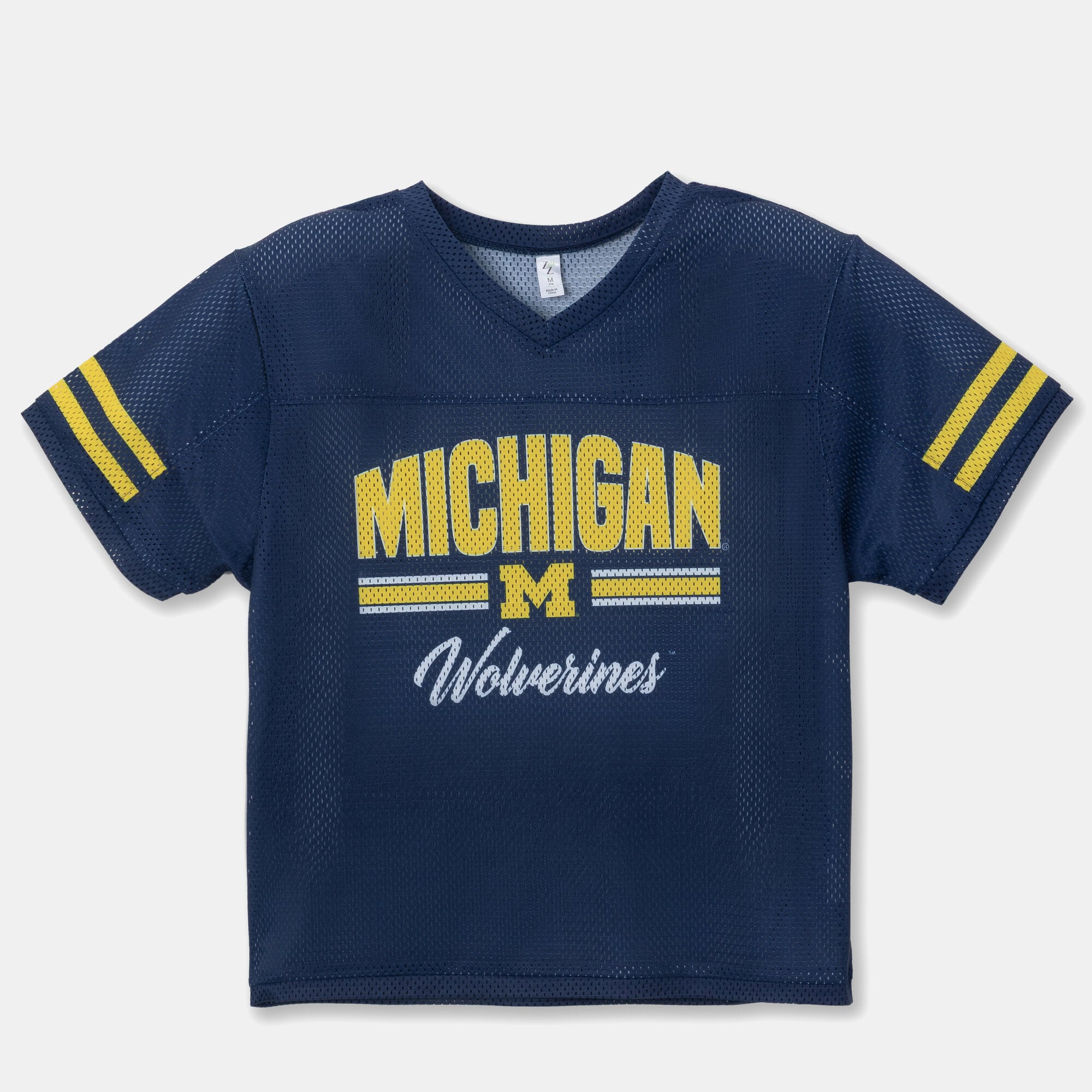 Girls Youth ZooZatz Navy Michigan Wolverines Mesh Jersey T-Shirt
