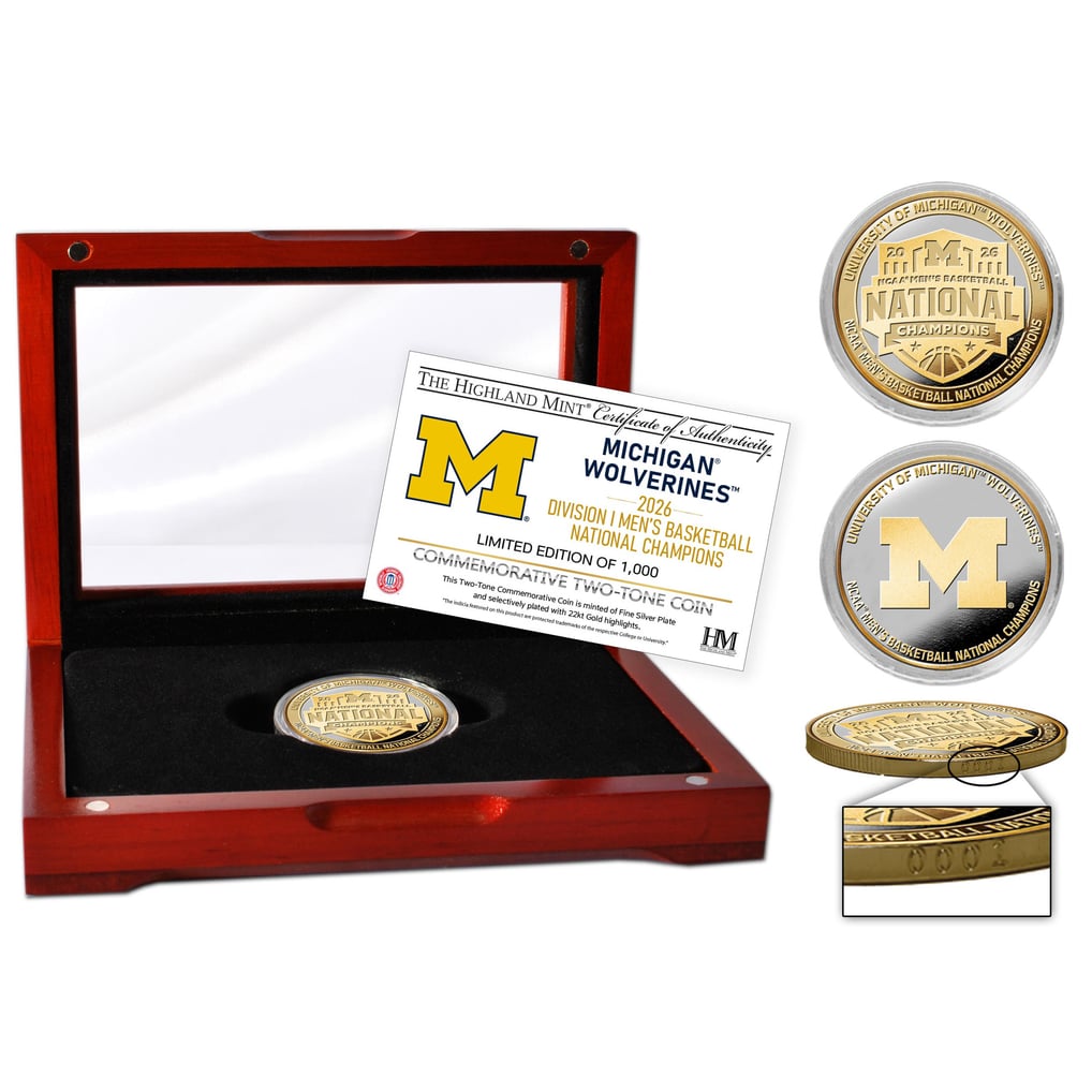 Highland Mint Michigan Wolverines 2026 NCAA Men's Basketball National ...