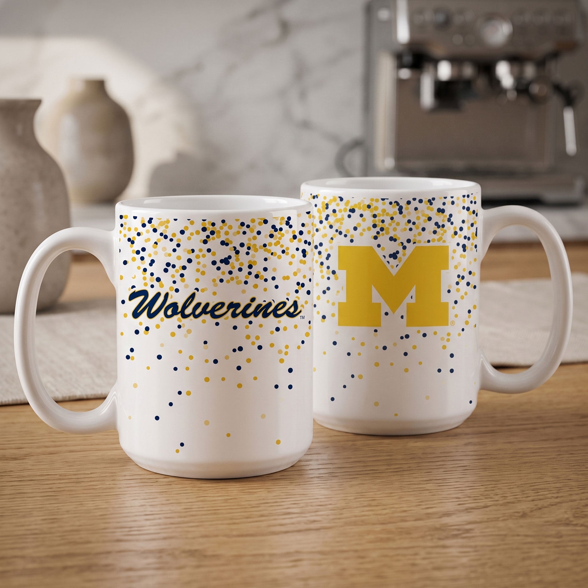 Mug à confettis des Wolverines d'Indigo Falls, Michigan - Lot de 2