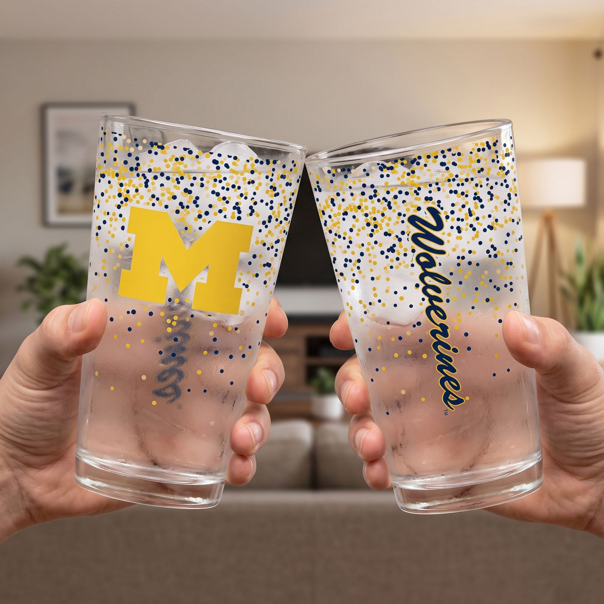 Indigo Falls Michigan Wolverines Confetti Pints ​​- Lot de 2
