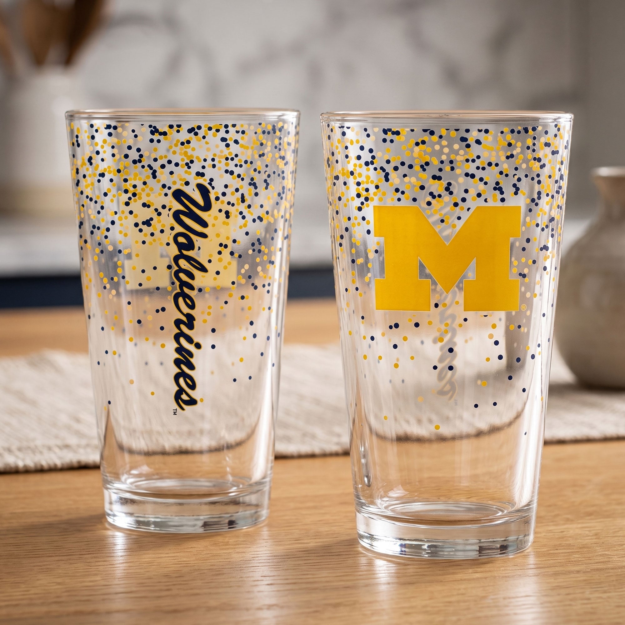 Indigo Falls Michigan Wolverines Confetti Pints ​​- Lot de 2