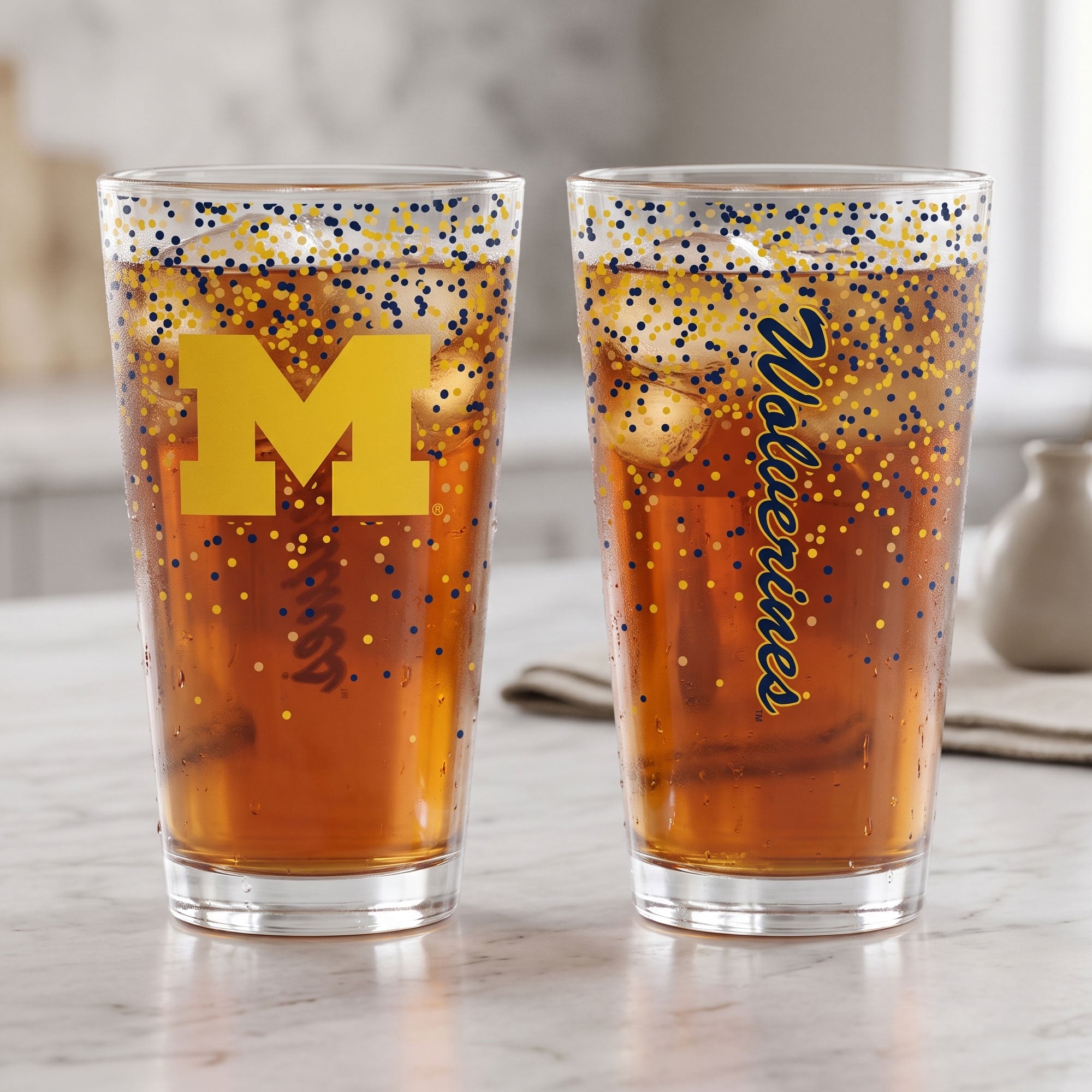 Indigo Falls Michigan Wolverines Confetti Pints ​​- Lot de 2
