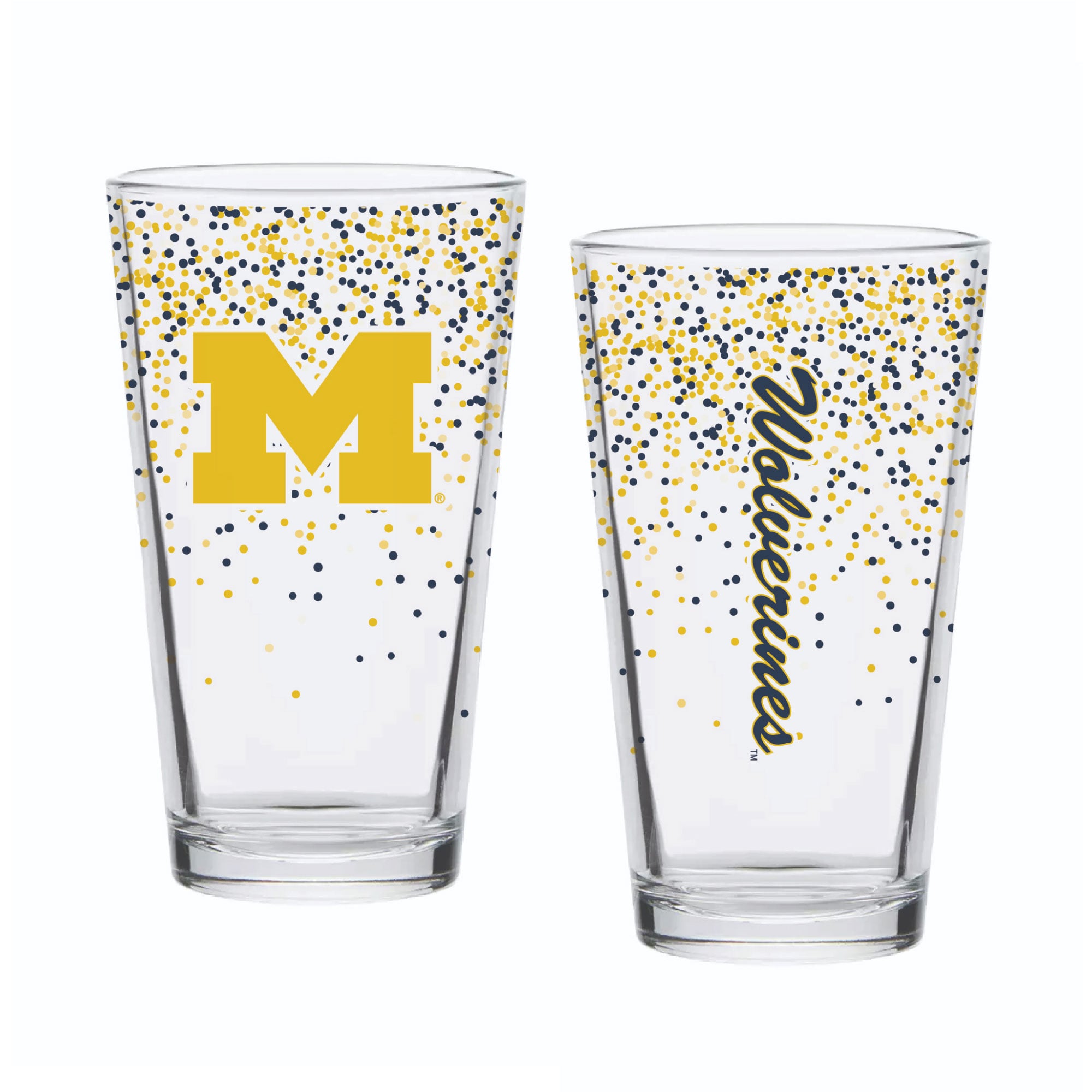 Indigo Falls Michigan Wolverines Confetti Pints ​​- Lot de 2