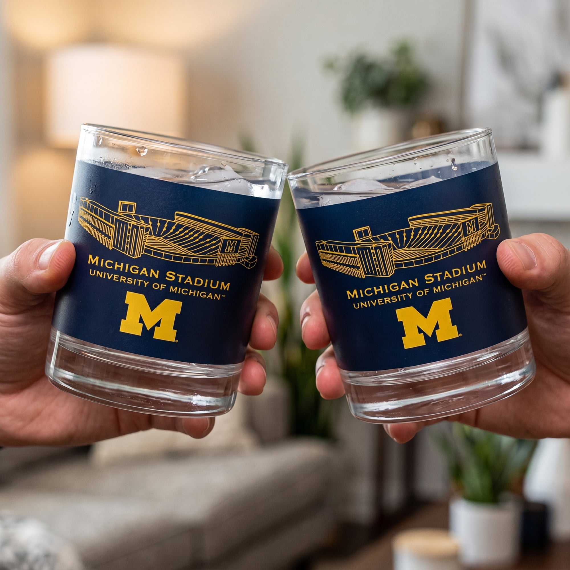 Pack de 2 verres à whisky Indigo Falls Michigan Wolverines Core Stadium