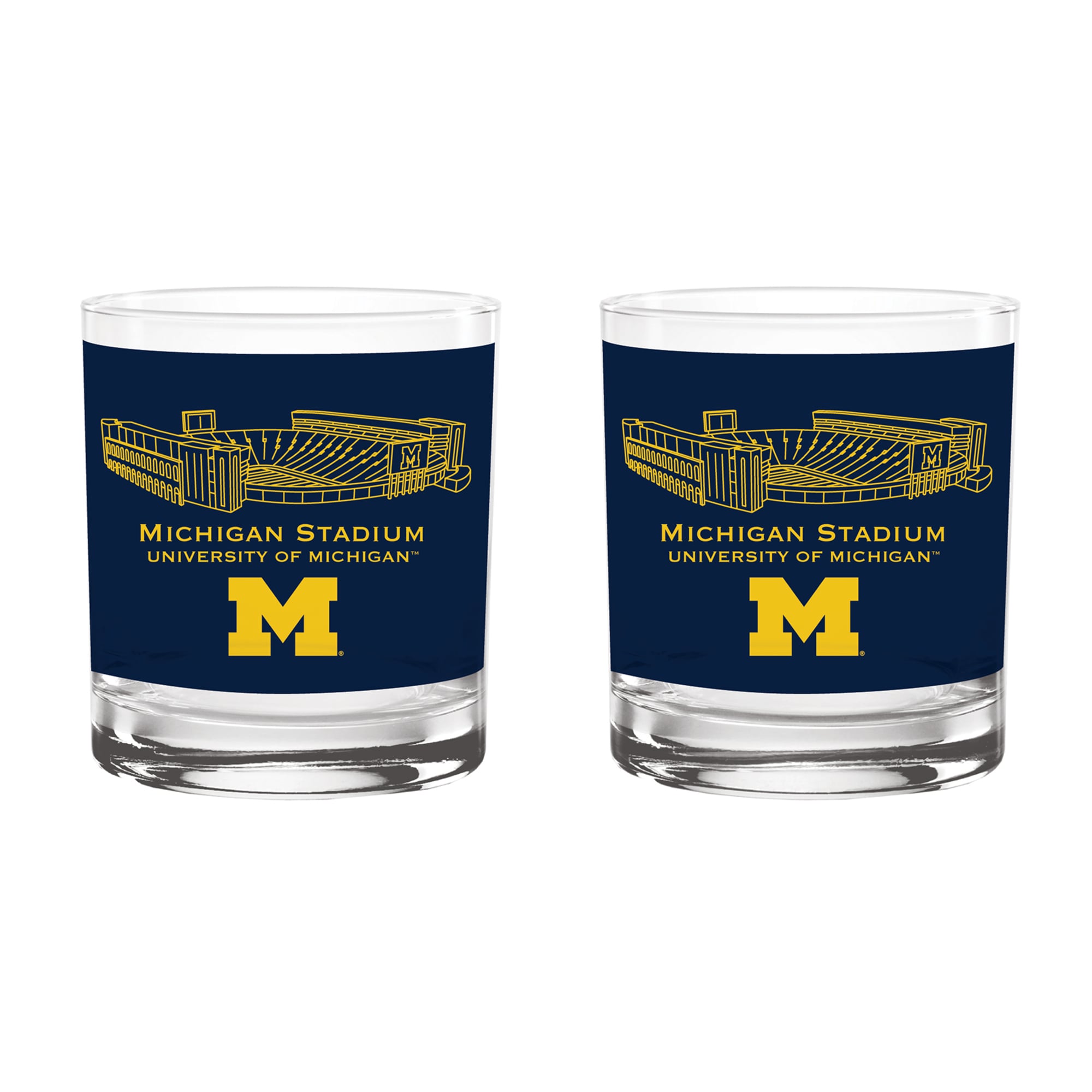 Pack de 2 verres à whisky Indigo Falls Michigan Wolverines Core Stadium