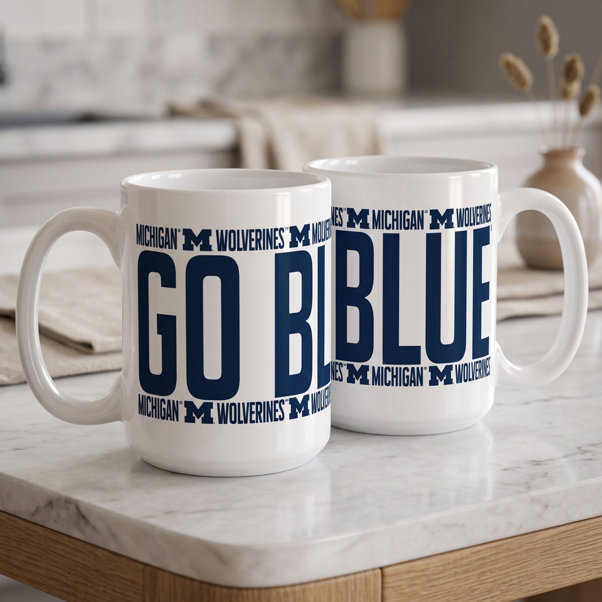 Mug surélevé des Wolverines d'Indigo Falls, Michigan - Lot de 2