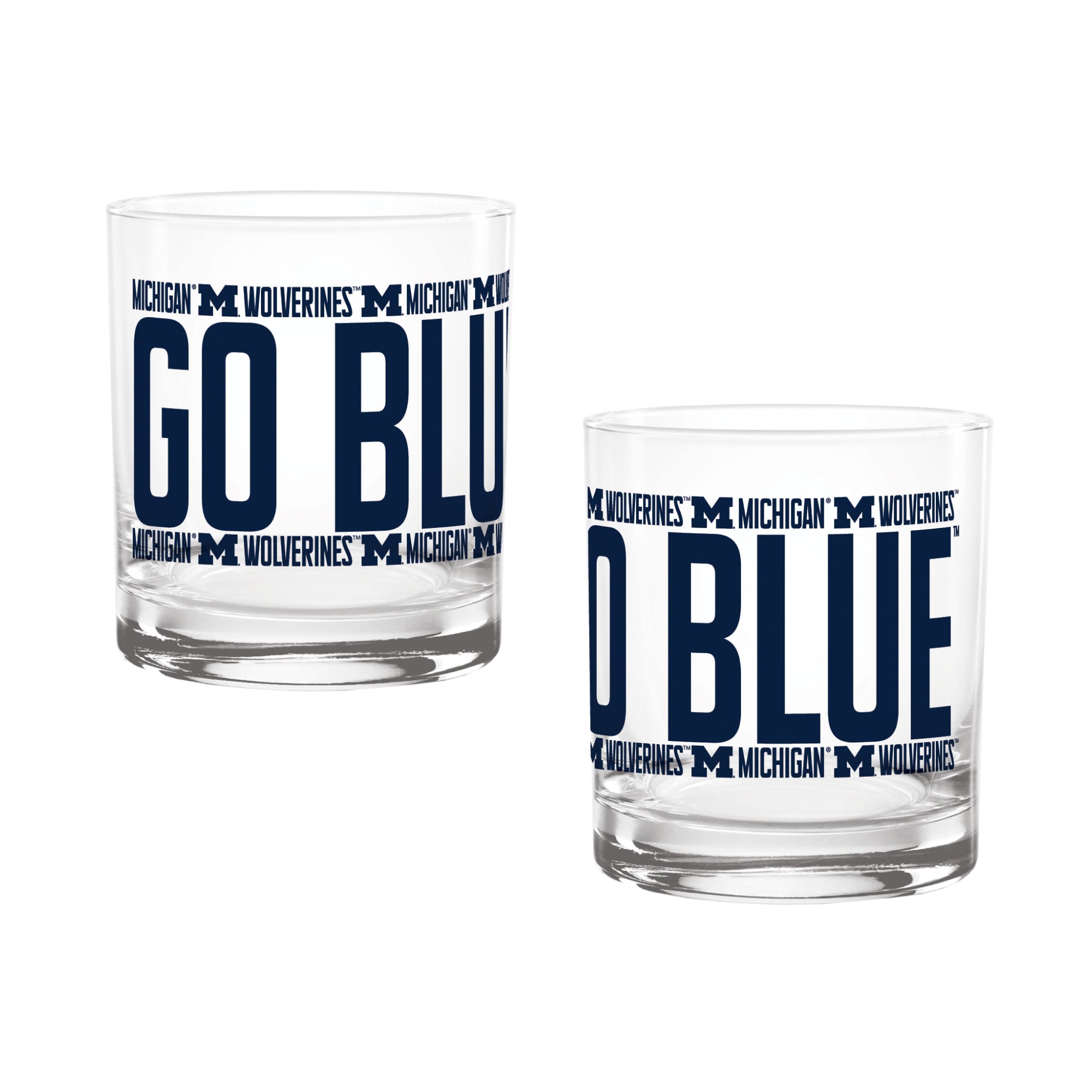 Verres à whisky surélevés Indigo Falls Michigan Wolverines - Lot de 2