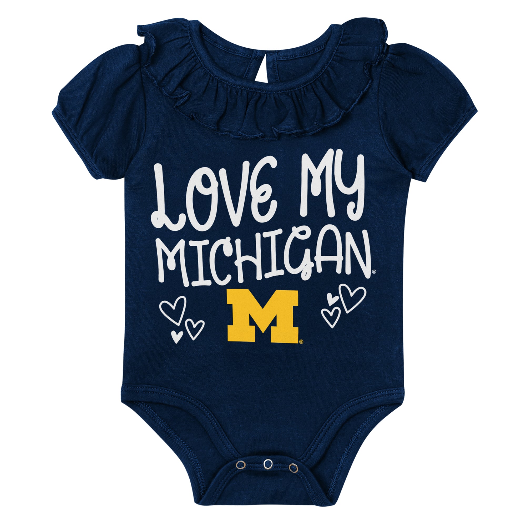 Ensemble de deux bodies à volants pour bébé Outerstuff bleu marine/gris Michigan Wolverines
