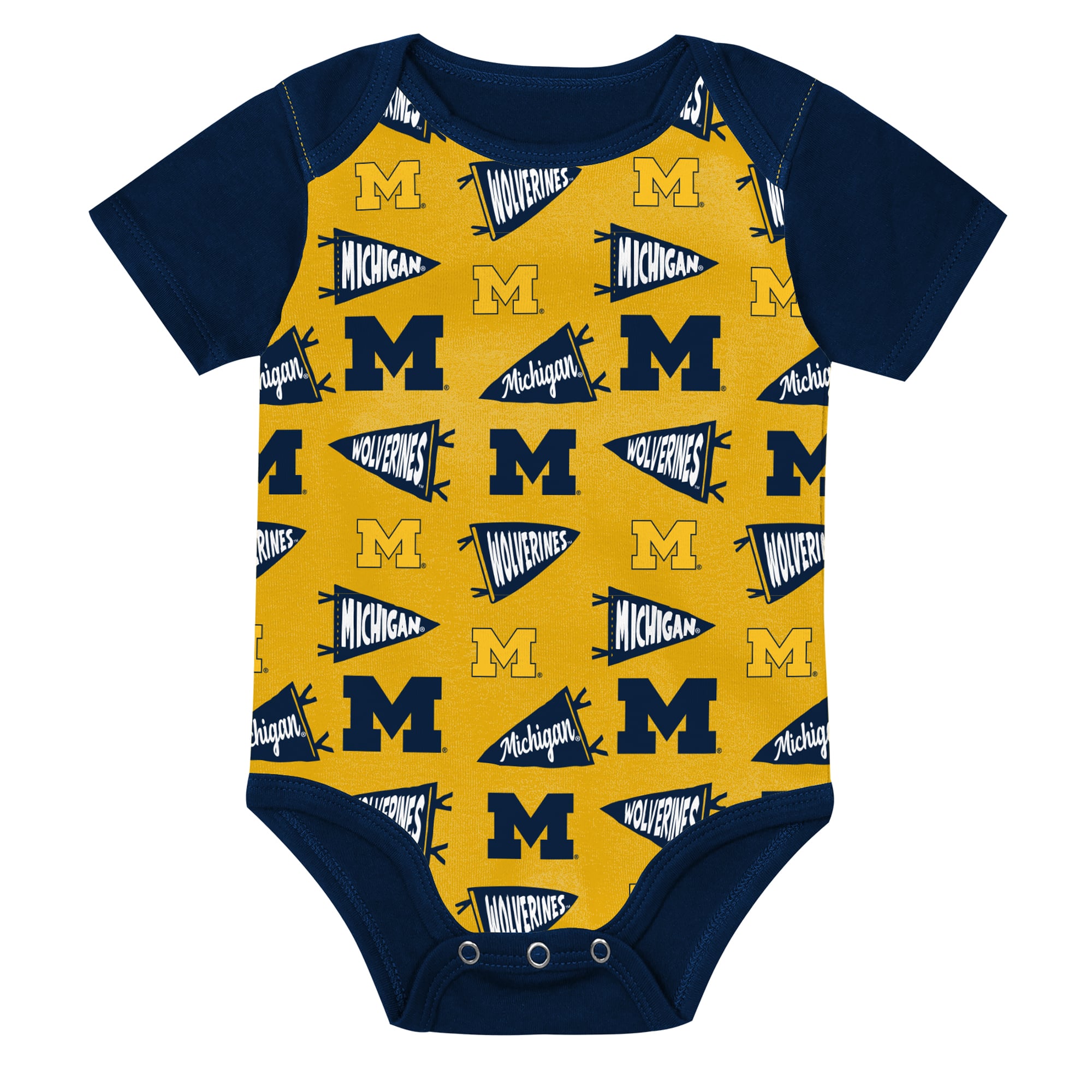 Infant Outerstuff Navy/Maize/Gray Michigan Wolverines Star Player Three-Piece Bodysuit Set