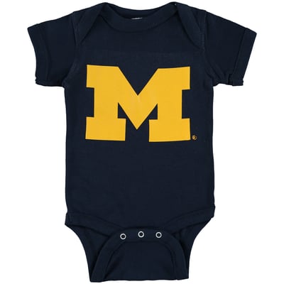Michigan Wolverines Two Feet Ahead Infant Big Logo Bodysuit - Navy
