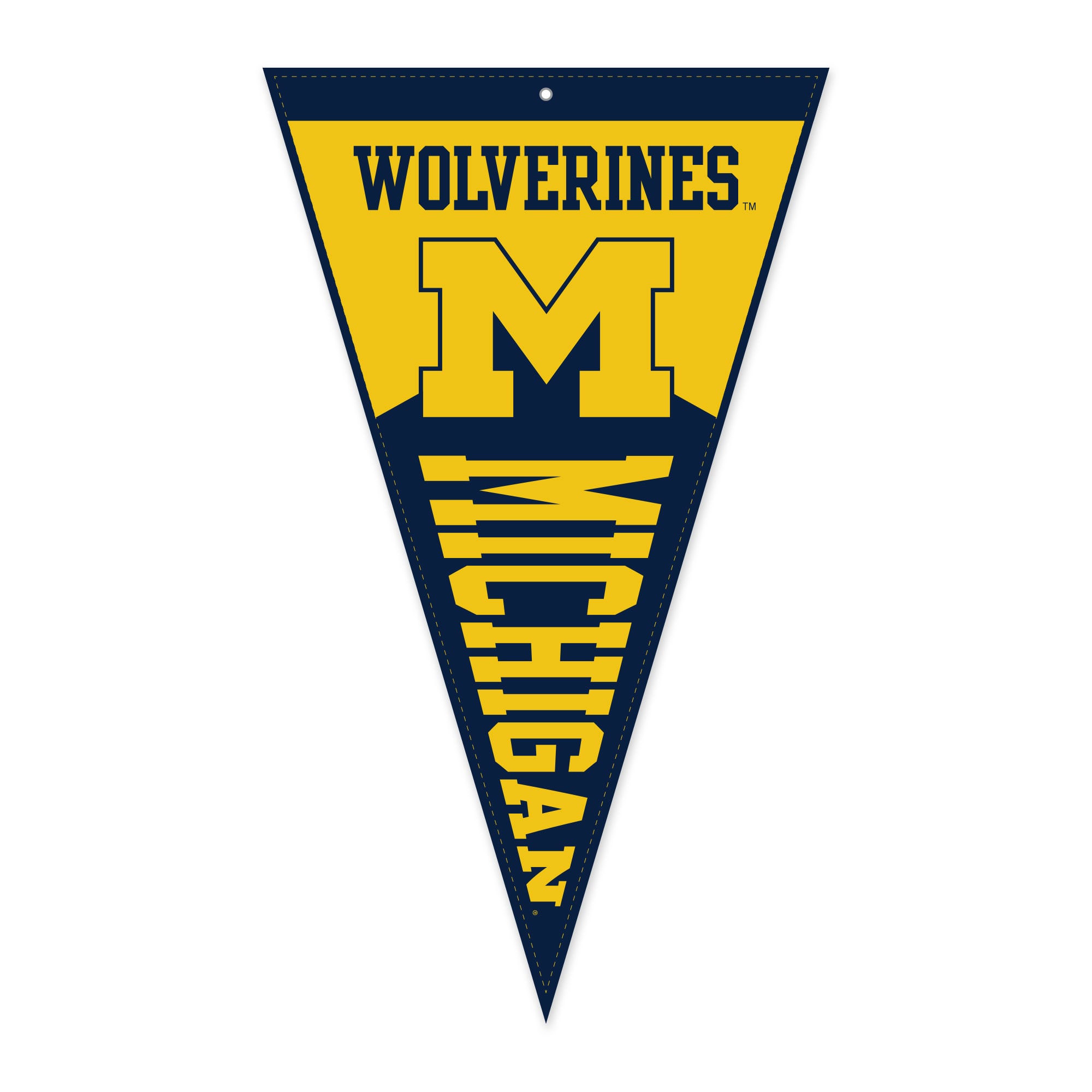 Jardine Michigan Wolverines 16" x 27" Pennant Shape Golf Towel with Magnetic Clip