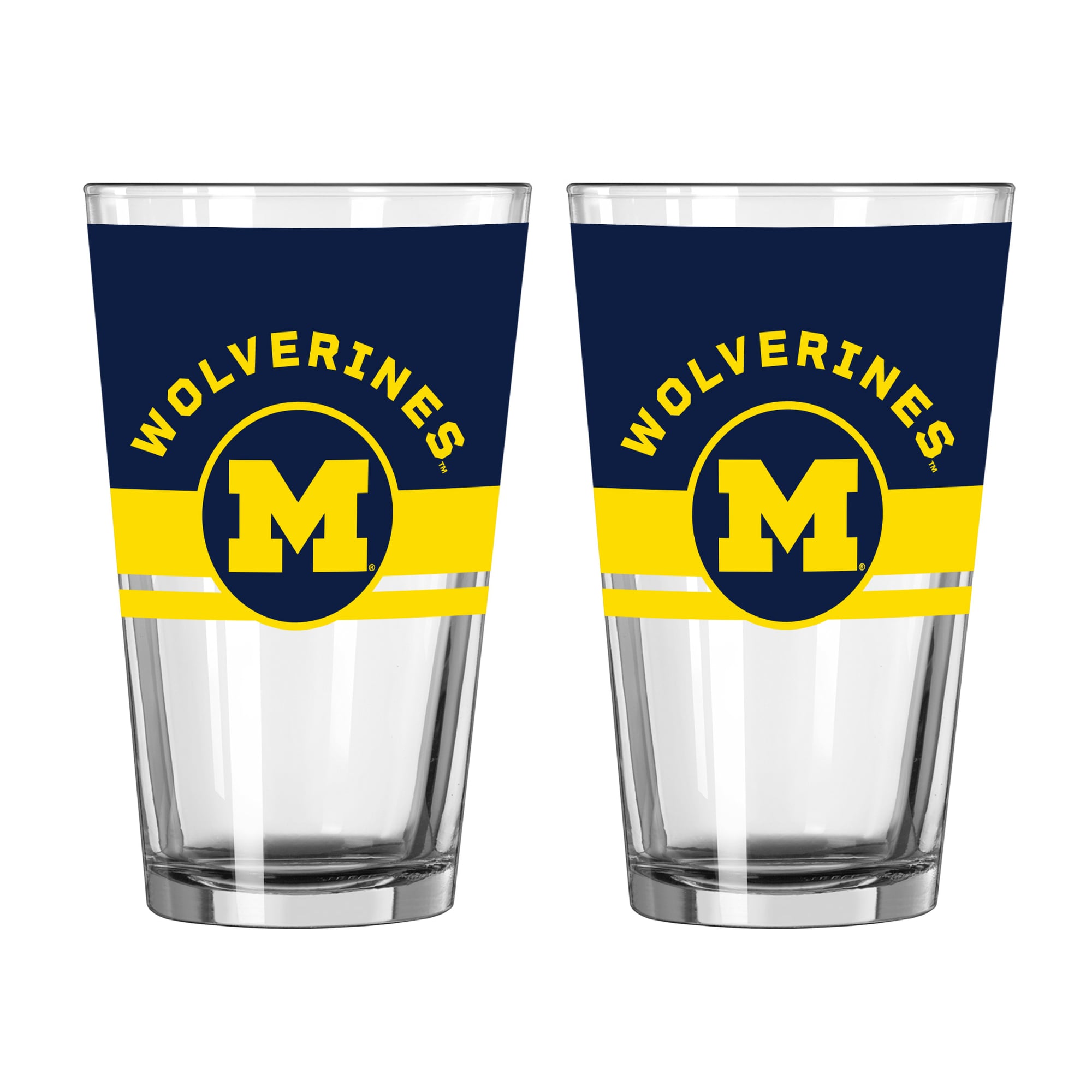Ensemble de deux verres à bière Horizon de 473 ml (16 oz) Logo Brands Michigan Wolverines