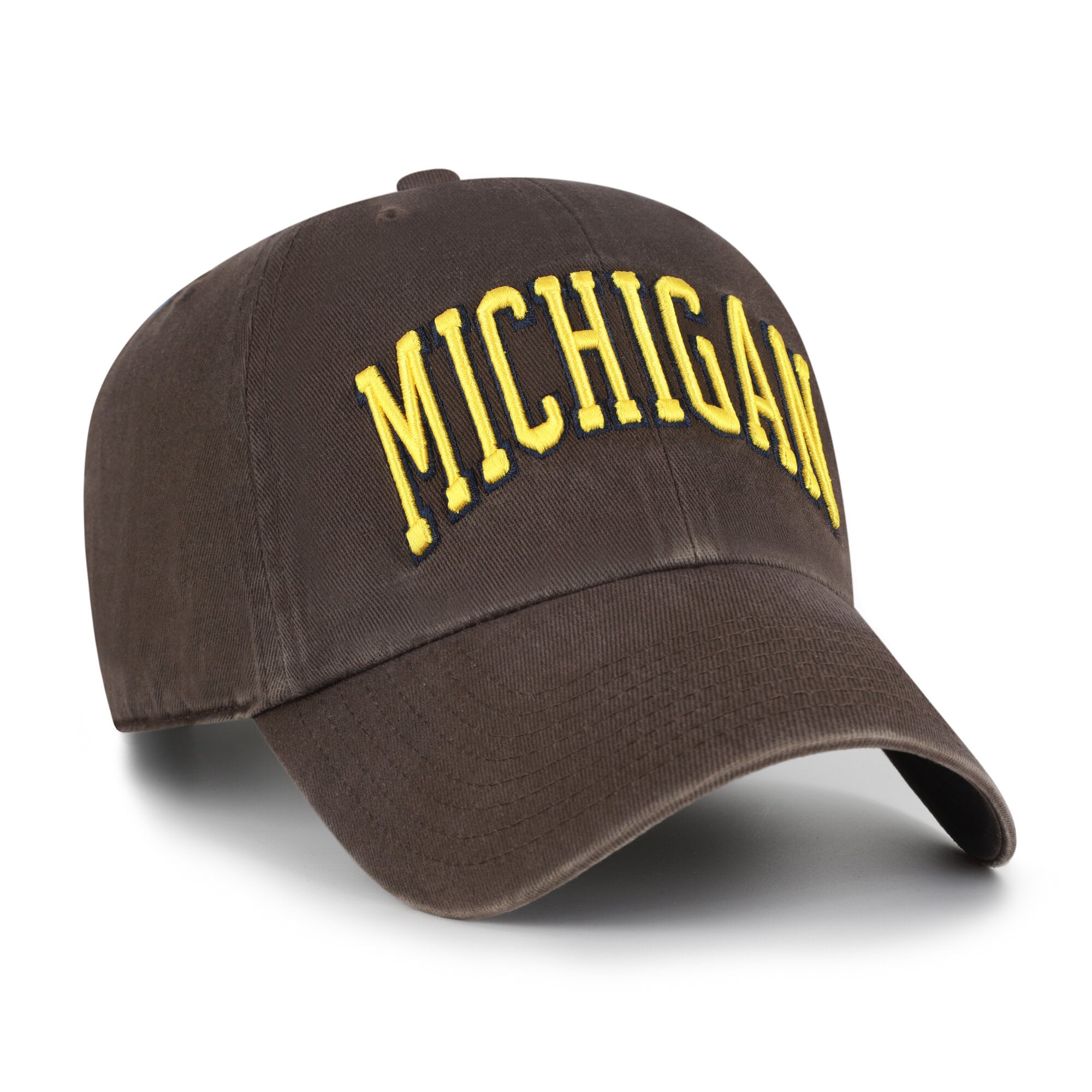Men's '47 Brown Michigan Wolverines Vault Clean Up Adjustable Hat