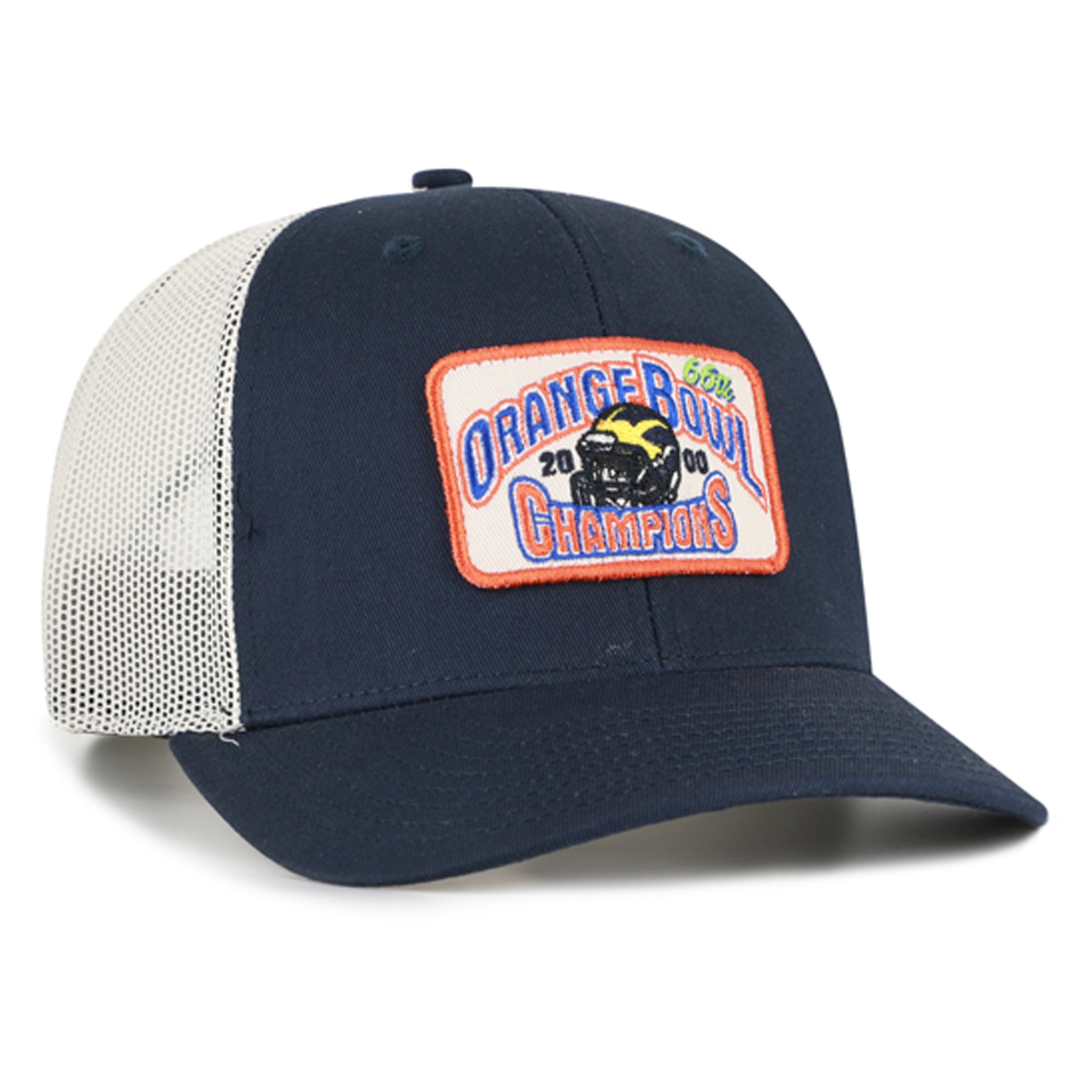 Casquette trucker ajustable pour homme, modèle 47, bleu marine, Michigan Wolverines, champions de l'Orange Bowl.