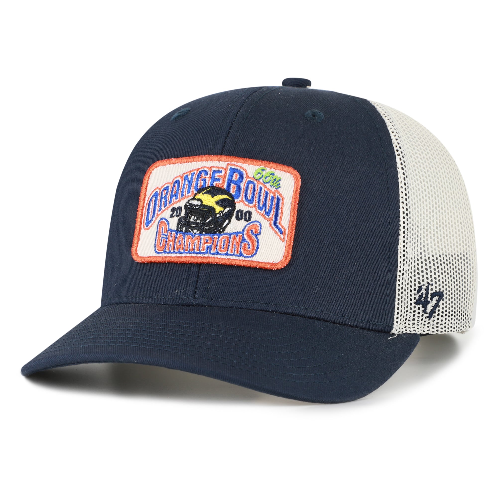 Casquette trucker ajustable pour homme, modèle 47, bleu marine, Michigan Wolverines, champions de l'Orange Bowl.