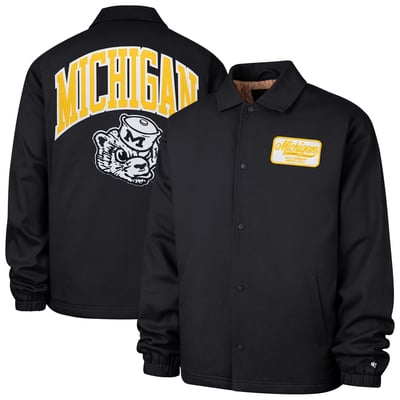 Michigan Wolverines '47 Retread Full-Snap Coaches Jacket - Navy