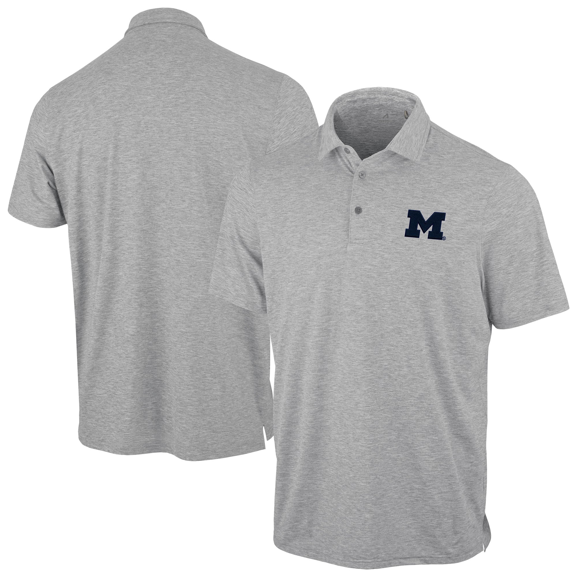 Polo Antigua Static gris chiné pour homme, Michigan Wolverines