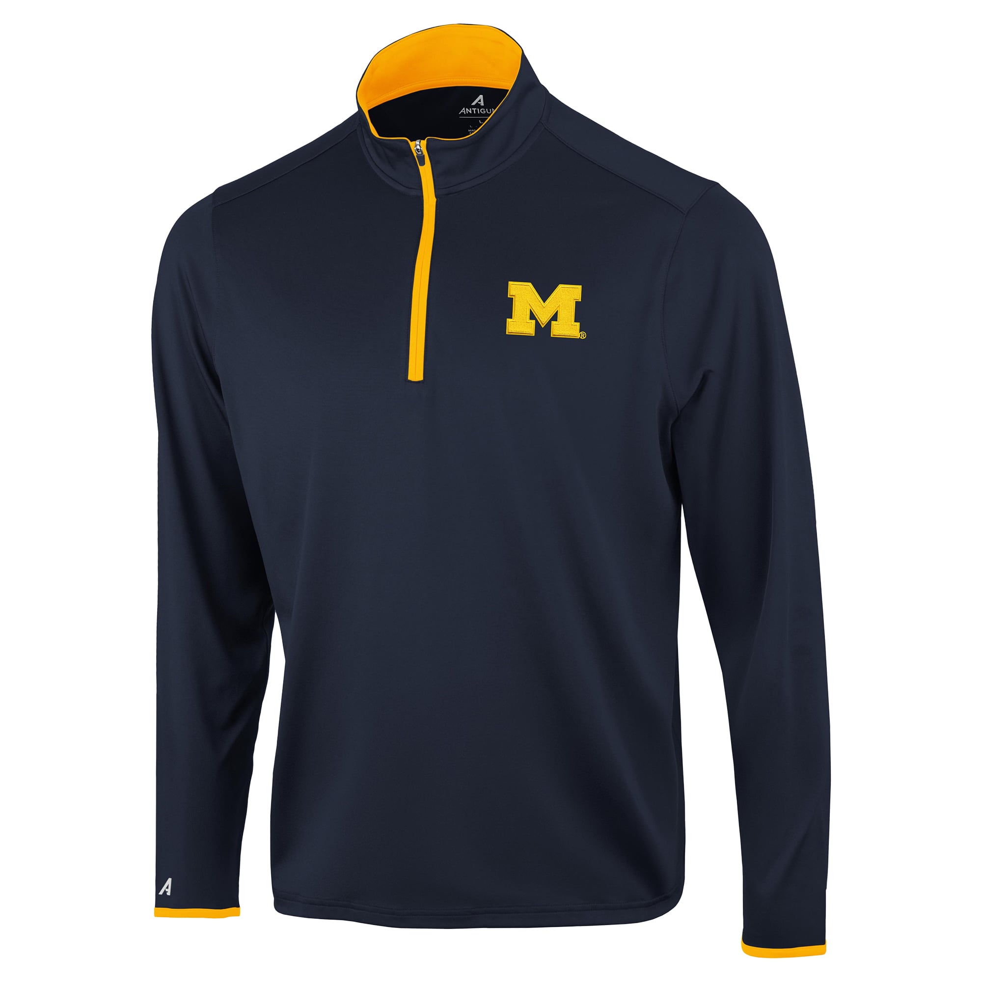 Pull à col zippé Antigua Navy Michigan Wolverines pour homme