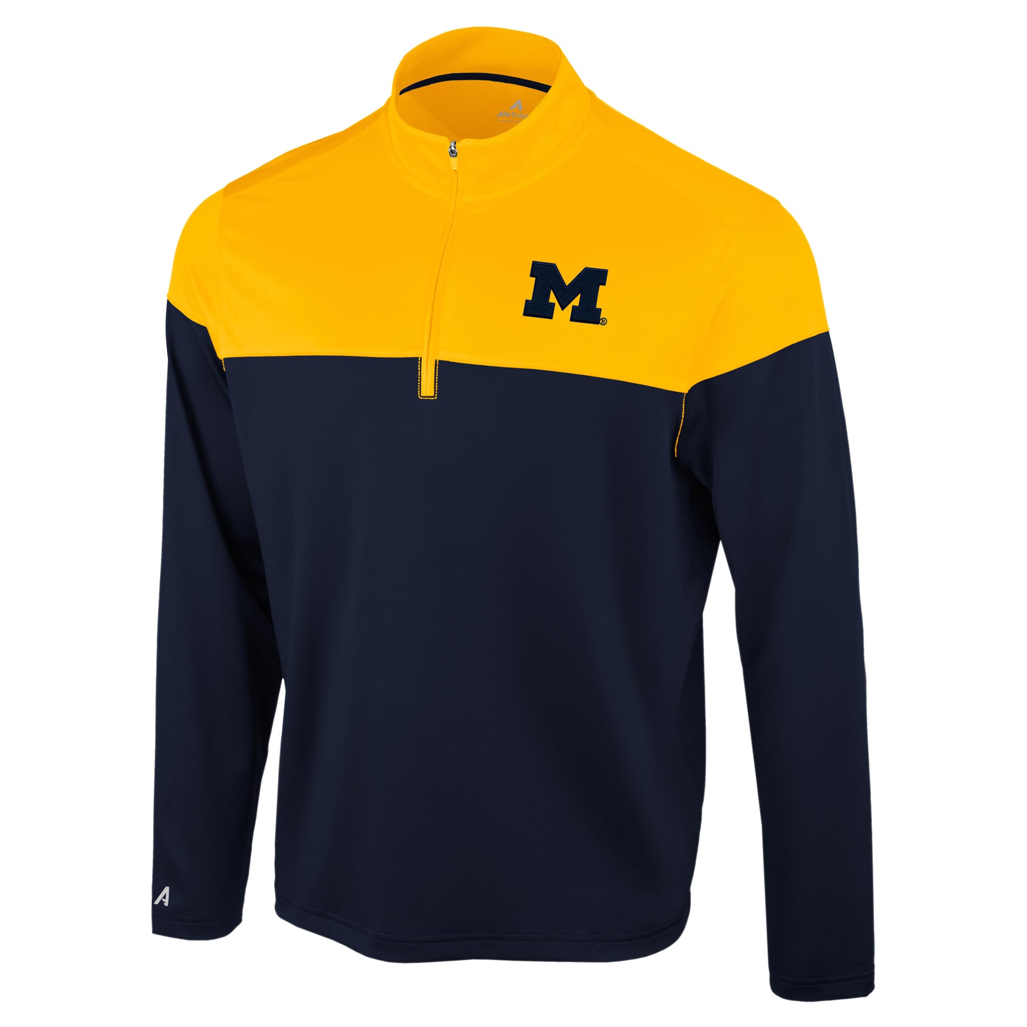 Pull à quart de zip color block Antigua Navy Michigan Wolverines Hinder pour hommes