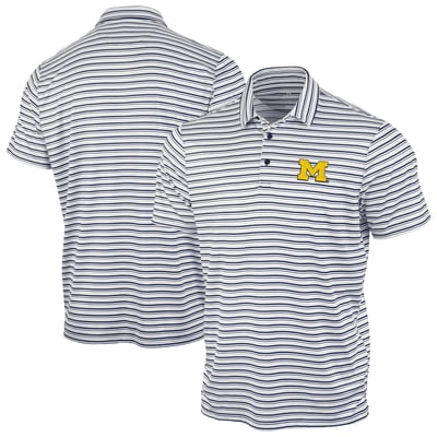 Michigan Wolverines Antigua Space Stripe Polo - Navy
