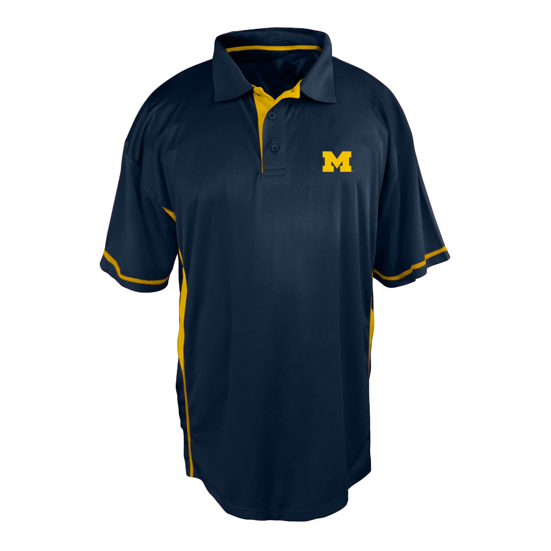 Men's Big and Tall Profile Navy Michigan Wolverines Color Block Panel Polo