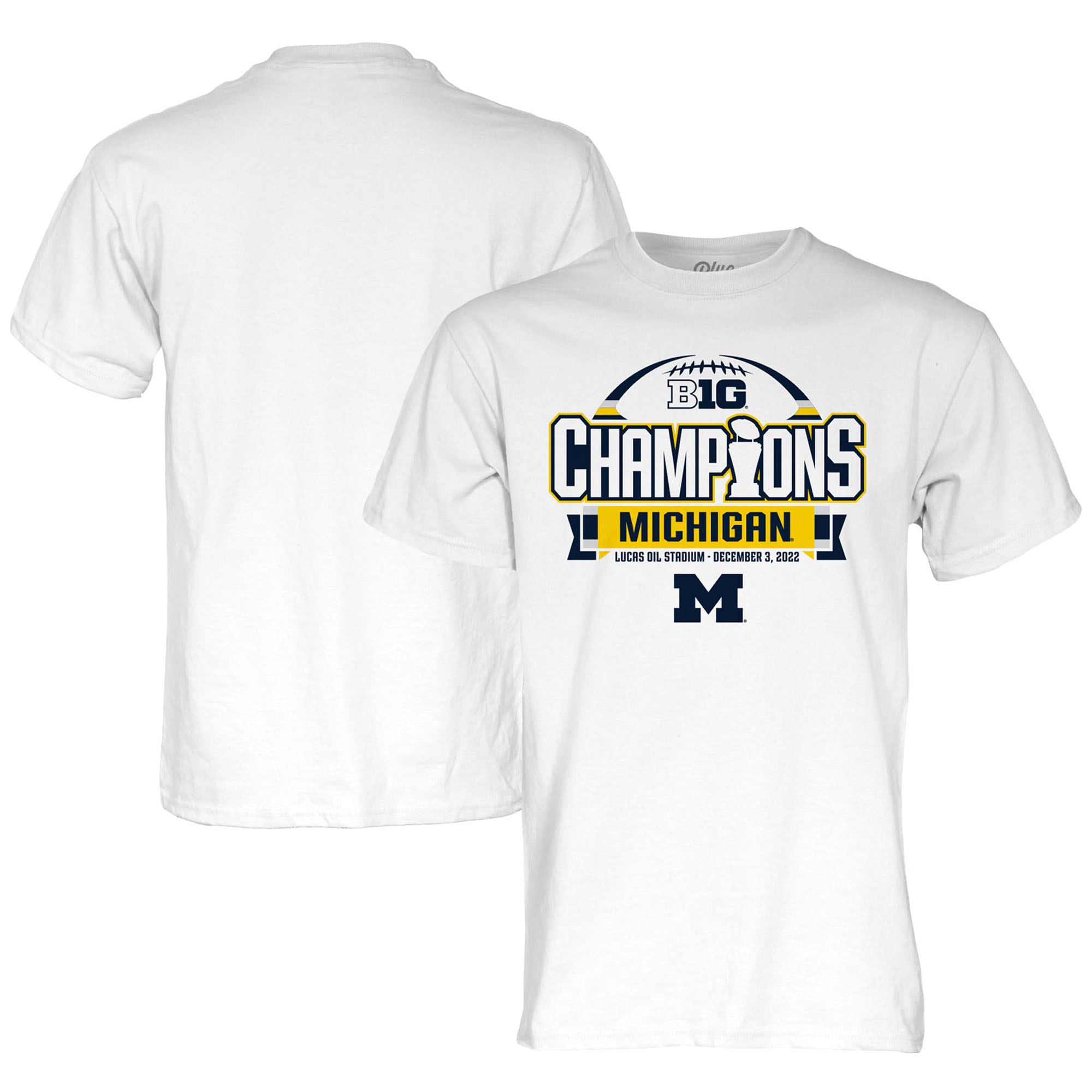 Michigan Wolverines Blue 84 2022 Big Ten Football Conference Champions T Shirt White