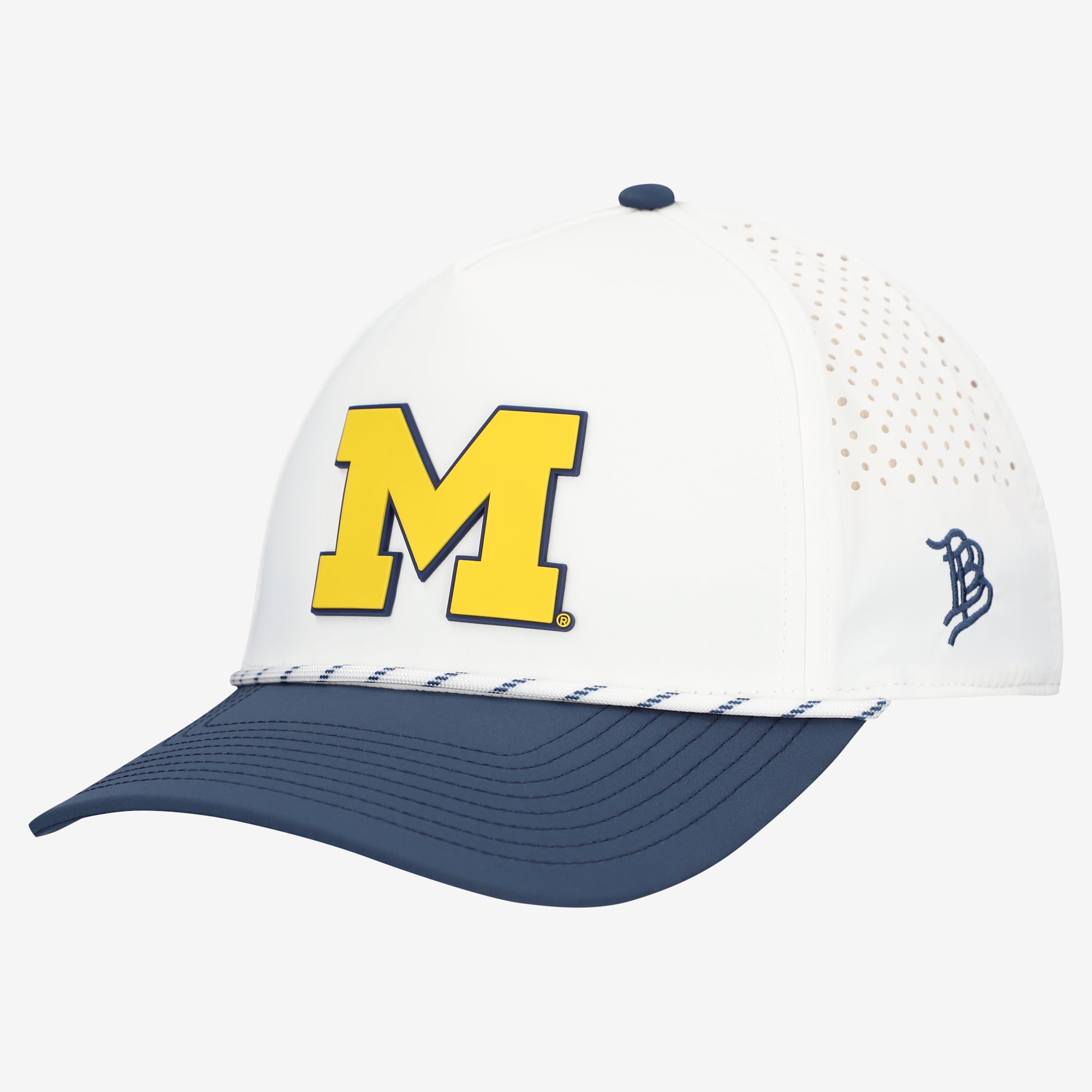Casquette classique à cordon ajustable Michigan Wolverines blanche et marine pour homme