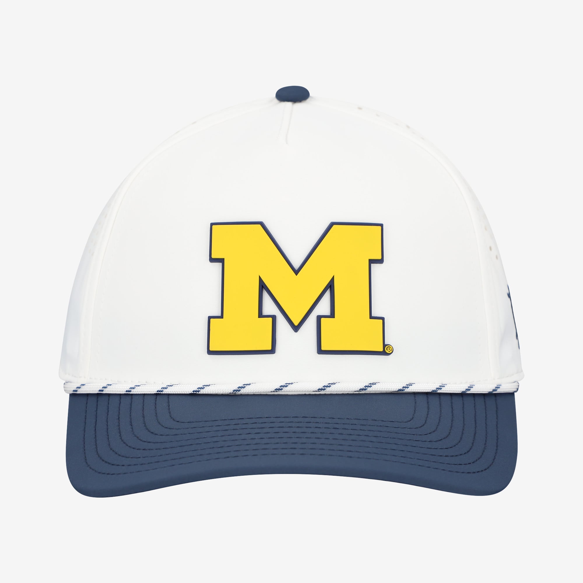 Casquette classique à cordon ajustable Michigan Wolverines blanche et marine pour homme