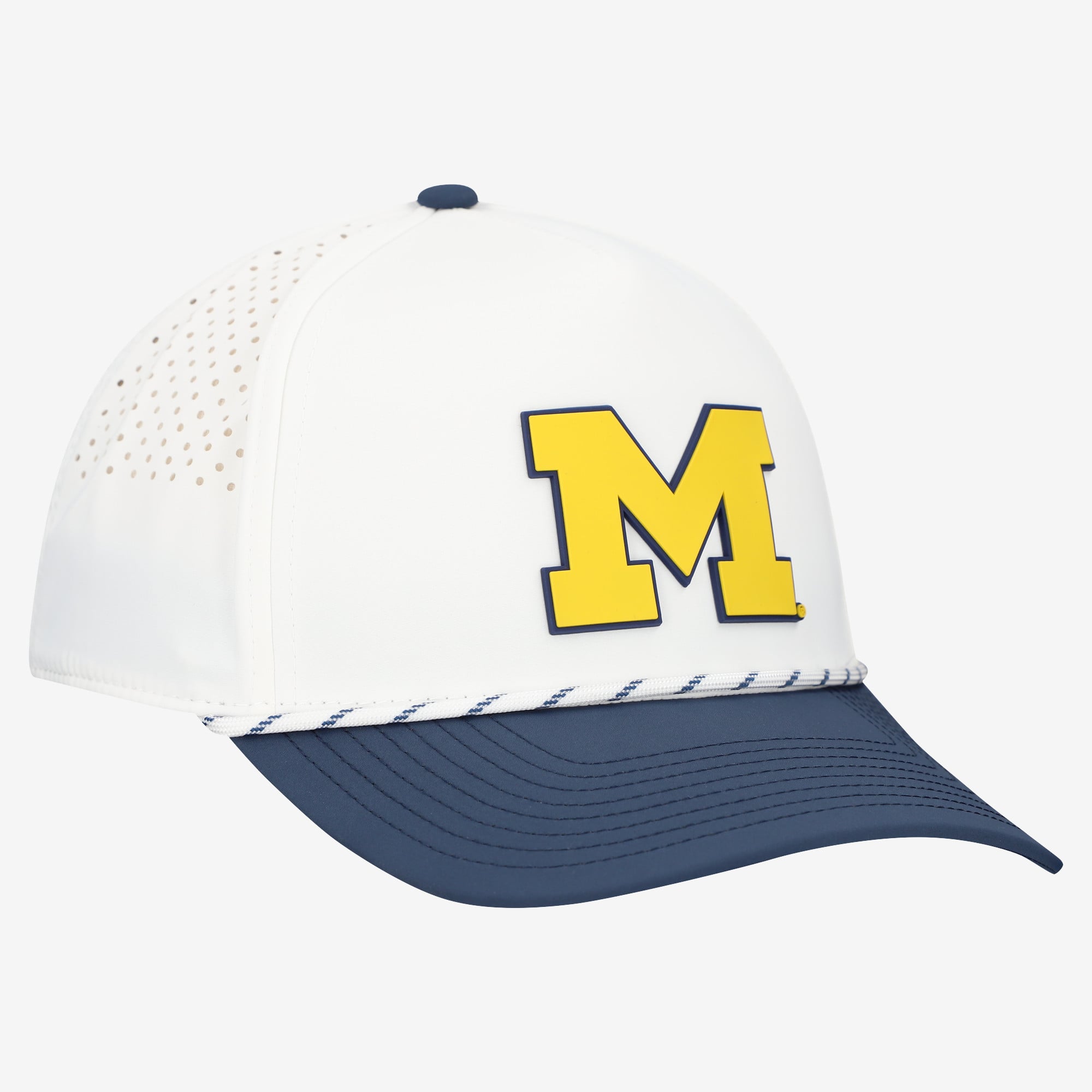 Casquette classique à cordon ajustable Michigan Wolverines blanche et marine pour homme