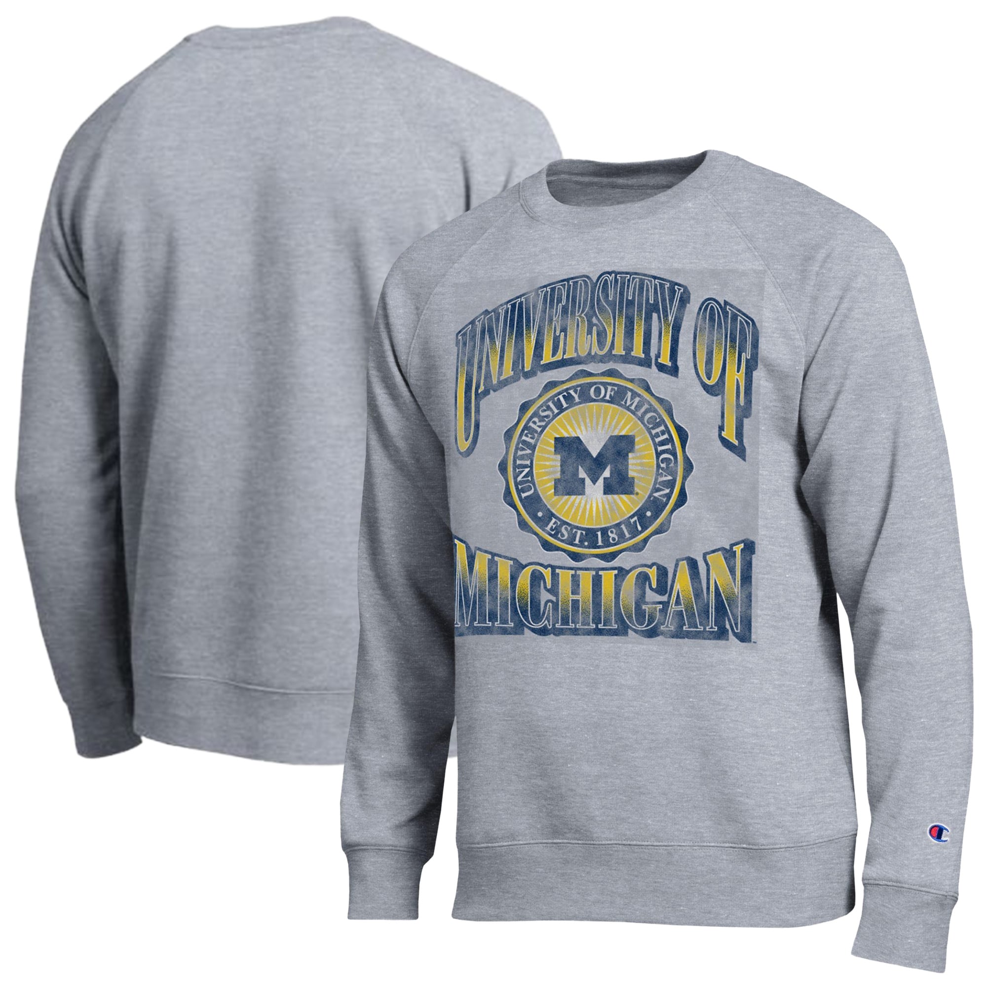 Sweat-shirt Champion pour homme, gris chiné, Michigan Wolverines All-Star