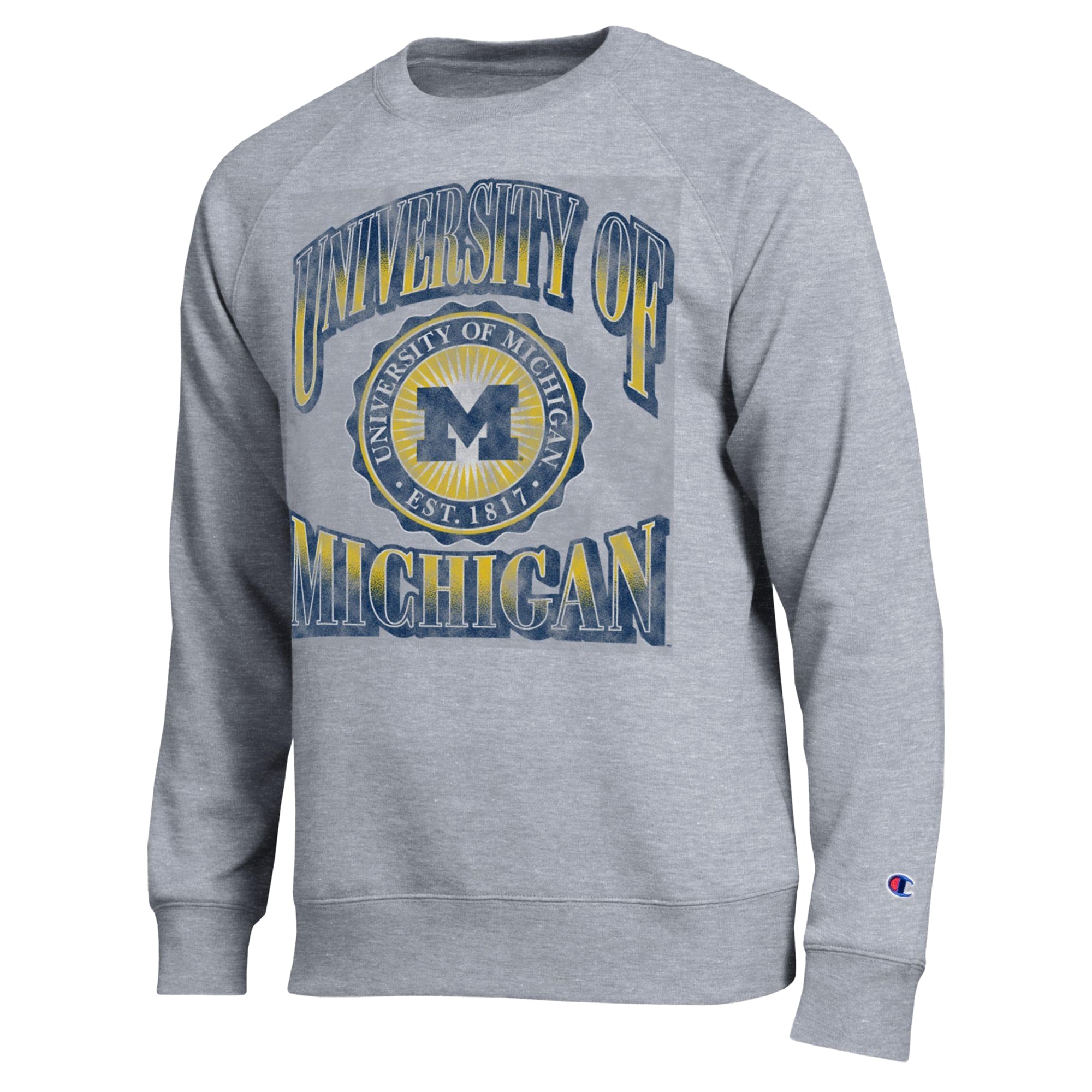Sweat-shirt Champion pour homme, gris chiné, Michigan Wolverines All-Star