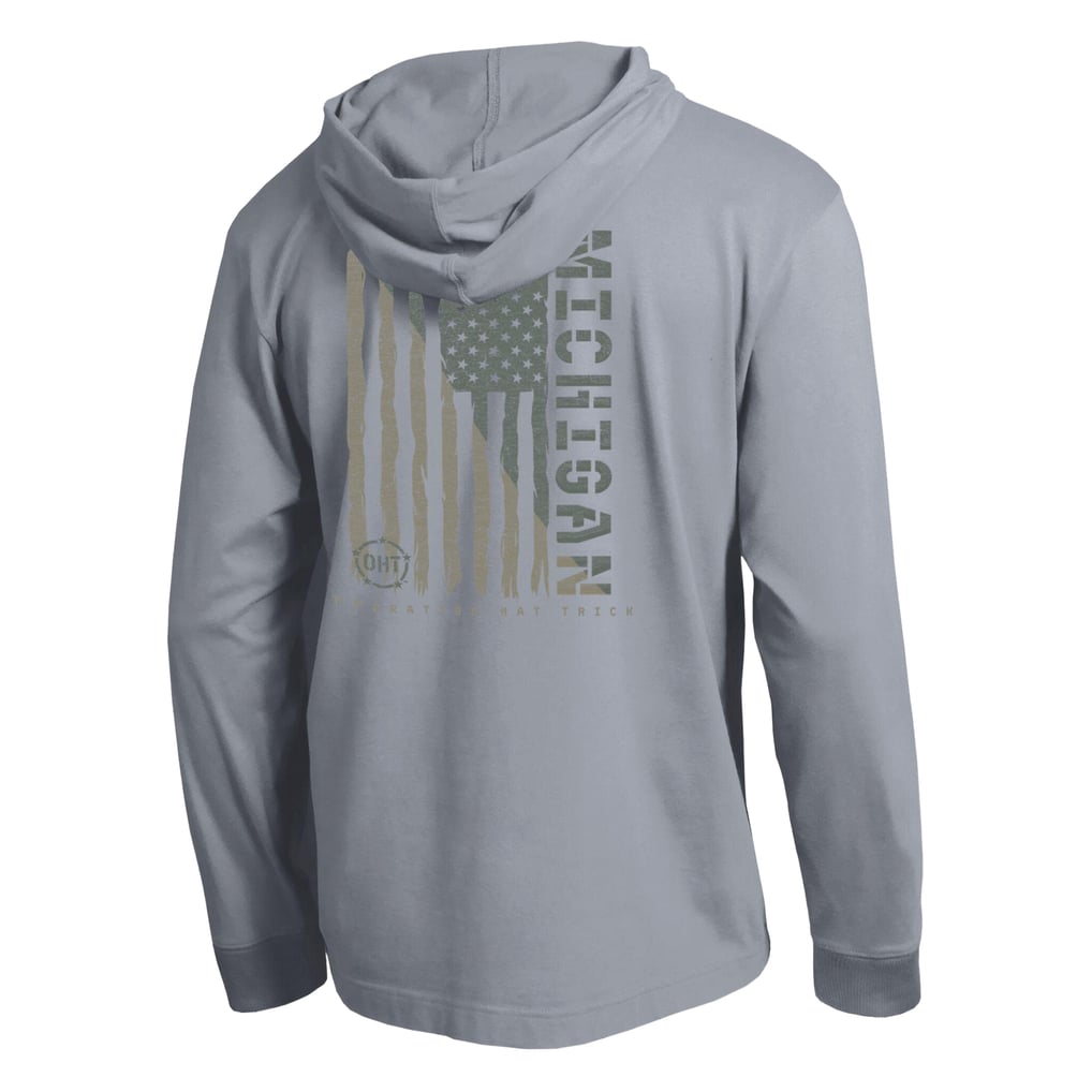 Michigan Wolverines Champion Operation Hat Trick Flag Hooded Long ...