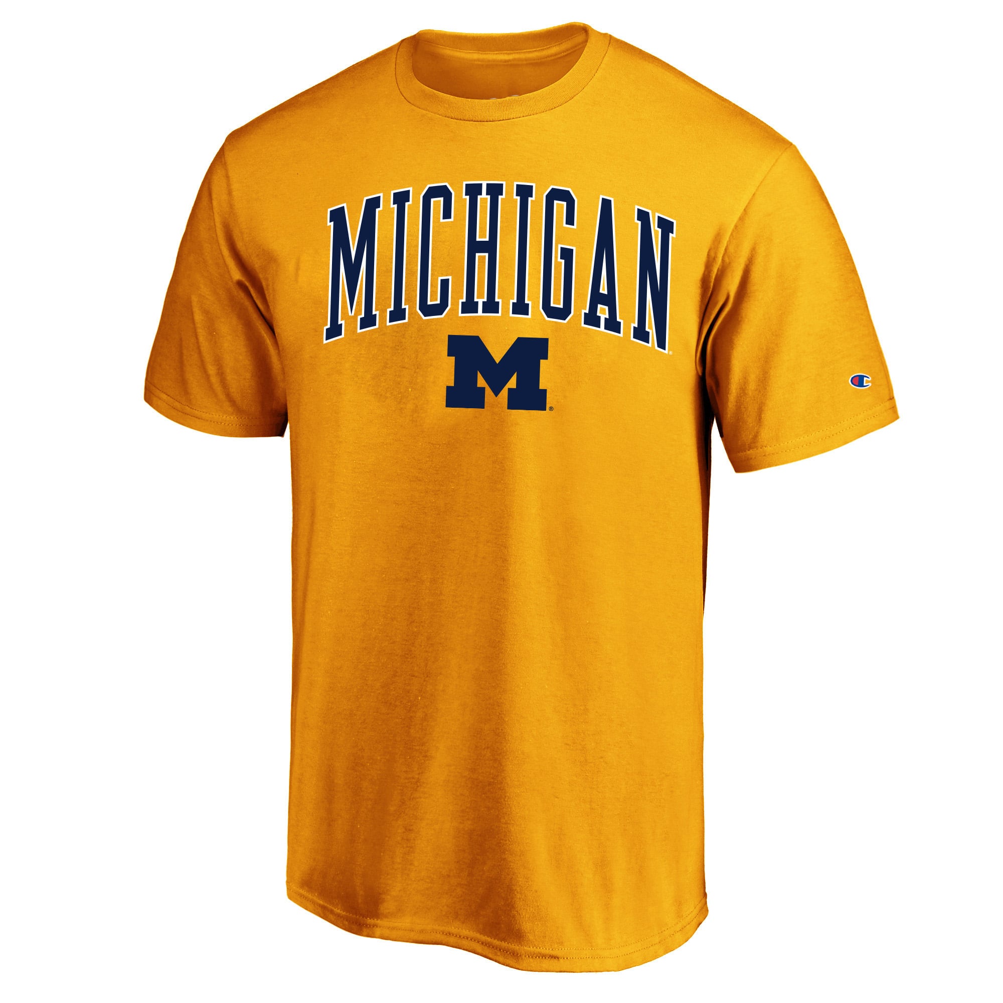 Men's Champion Maize Michigan Wolverines Big & Tall Team Arch Over Wordmark T-Shirt