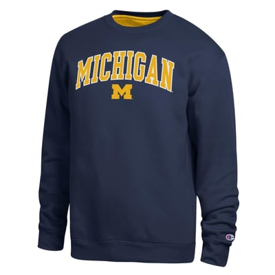 Michigan Wolverines Champion Arch Sweatshirt - Navy