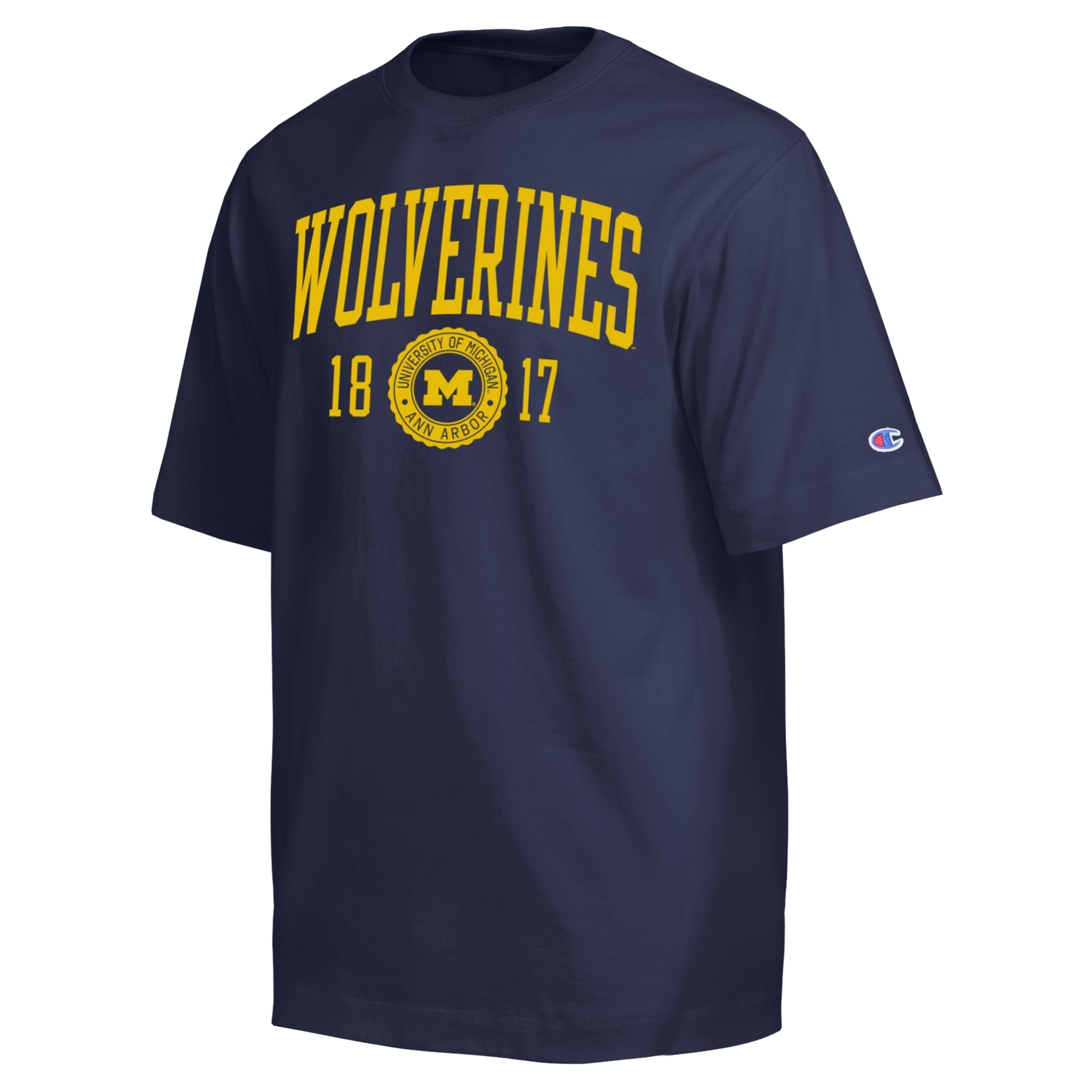 Men's Champion Navy Michigan Wolverines Established Tradition Heavyweight T-Shirt
