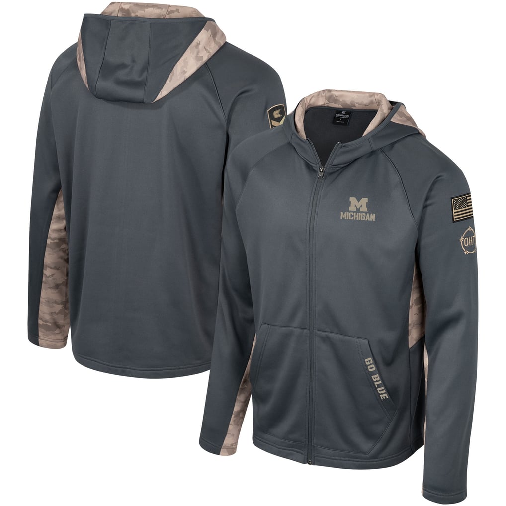 Oht Raglan Gray Men's Colosseum Charcoal Michigan Wolverines OHT Military Appreciation ...