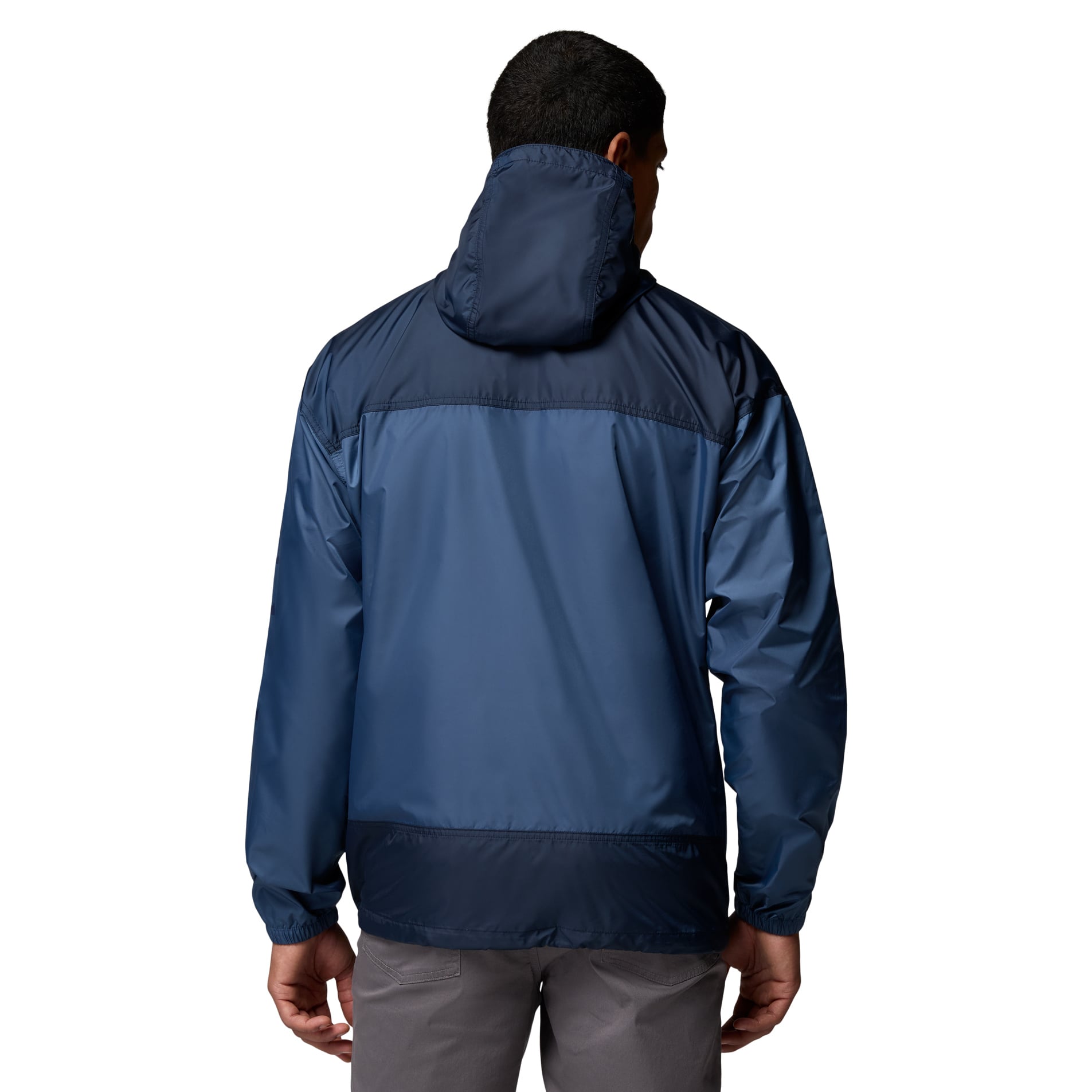 Coupe-vent à capuche zippé Columbia Navy Michigan Wolverines Flash Challenger II pour homme