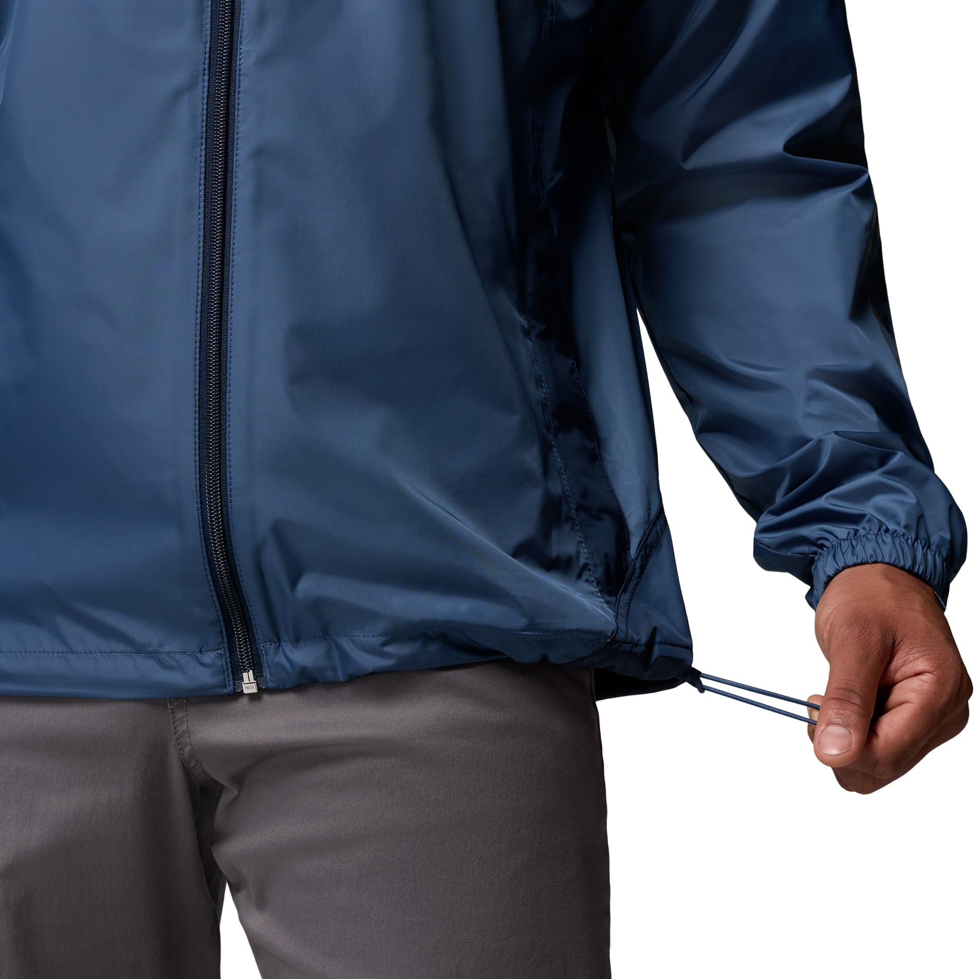 Coupe-vent à capuche zippé Columbia Navy Michigan Wolverines Flash Challenger II pour homme