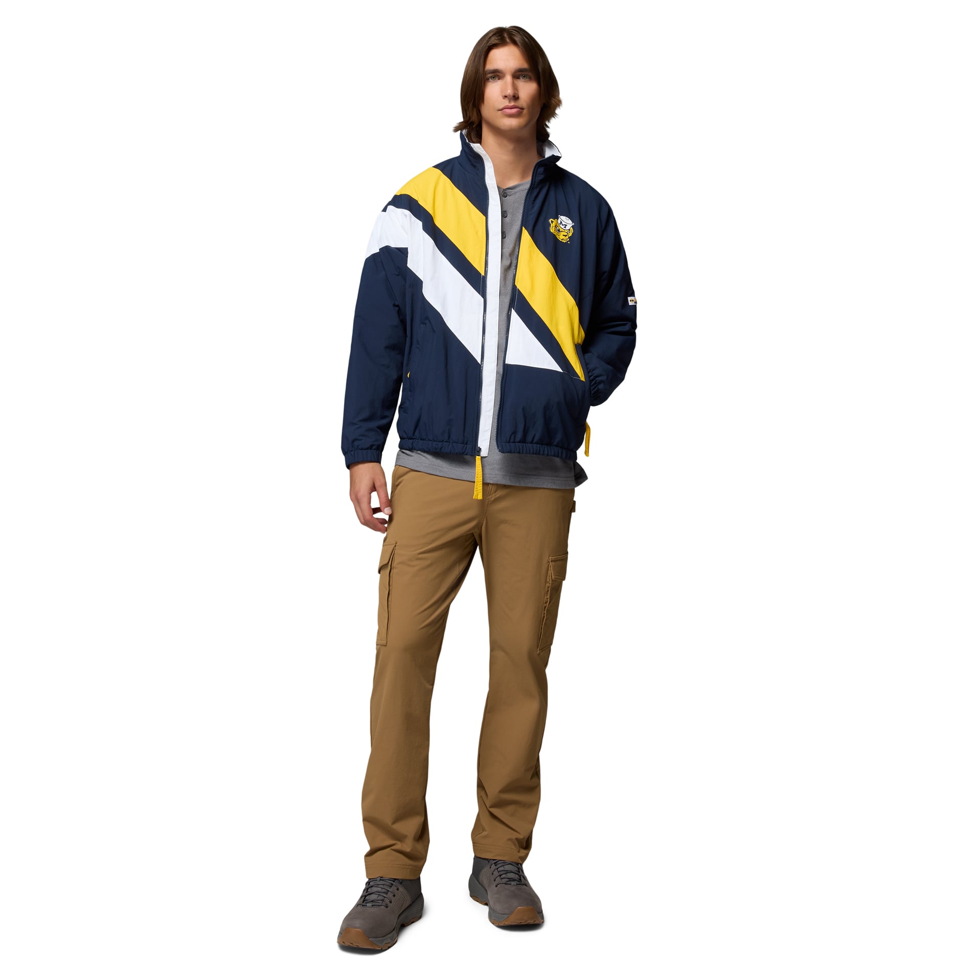 Men's Columbia Navy Michigan Wolverines Reventure Full-Zip Windbreaker Jacket