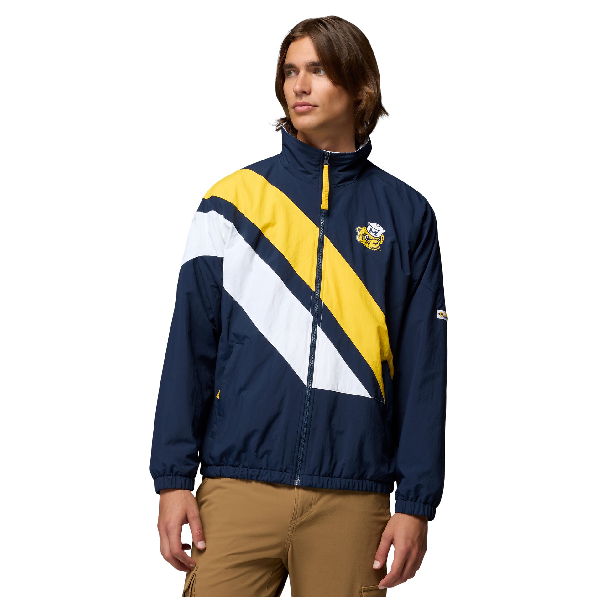 Men's Columbia Navy Michigan Wolverines Reventure Full-Zip Windbreaker Jacket