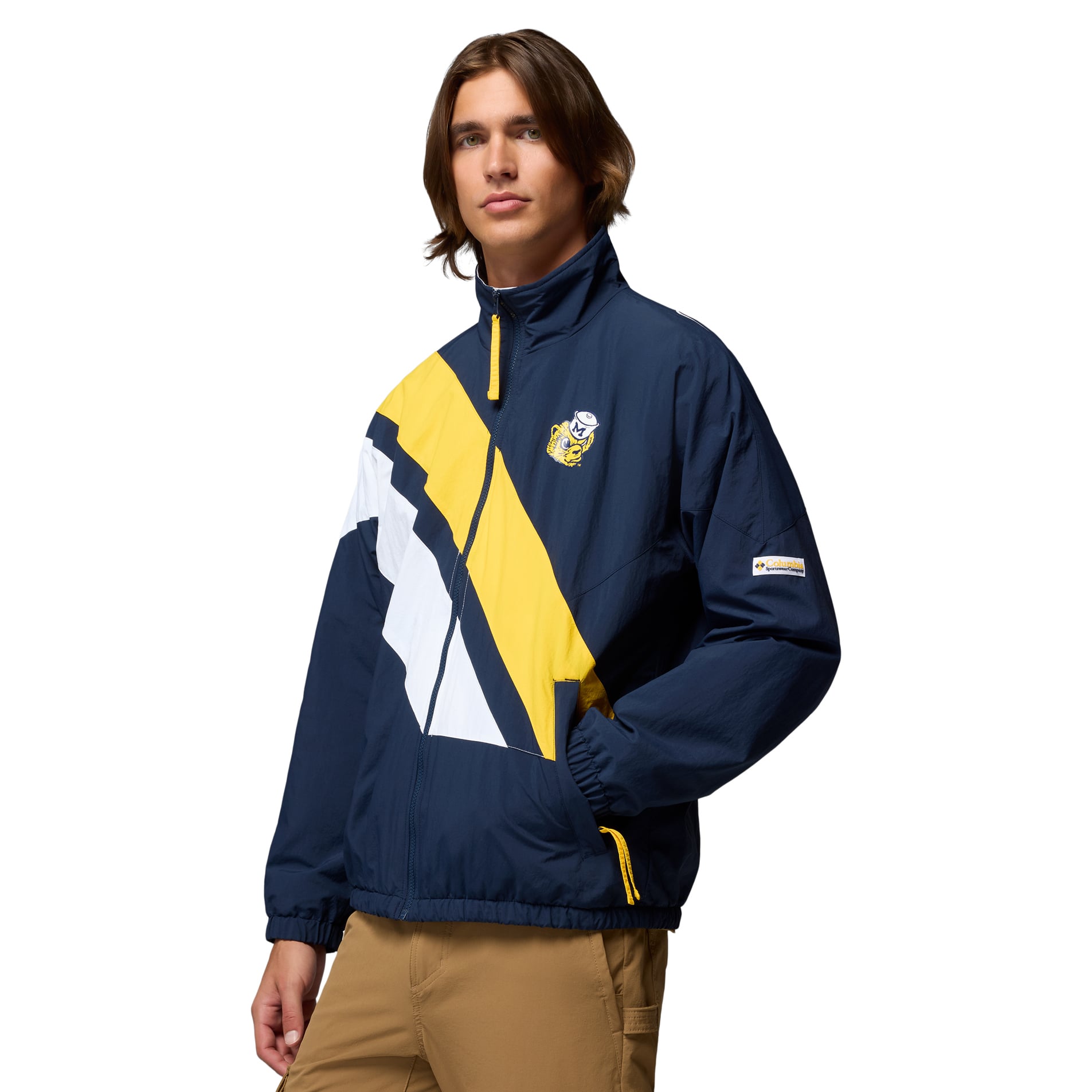 Men's Columbia Navy Michigan Wolverines Reventure Full-Zip Windbreaker Jacket
