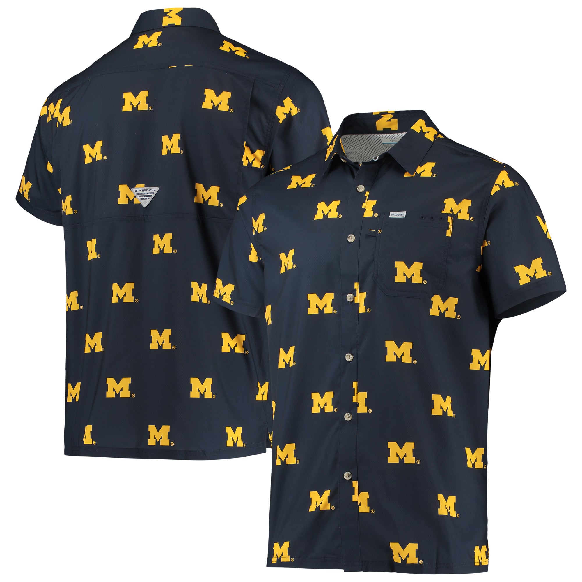 Men's Columbia Navy Michigan Wolverines Super Slack Tide Omni